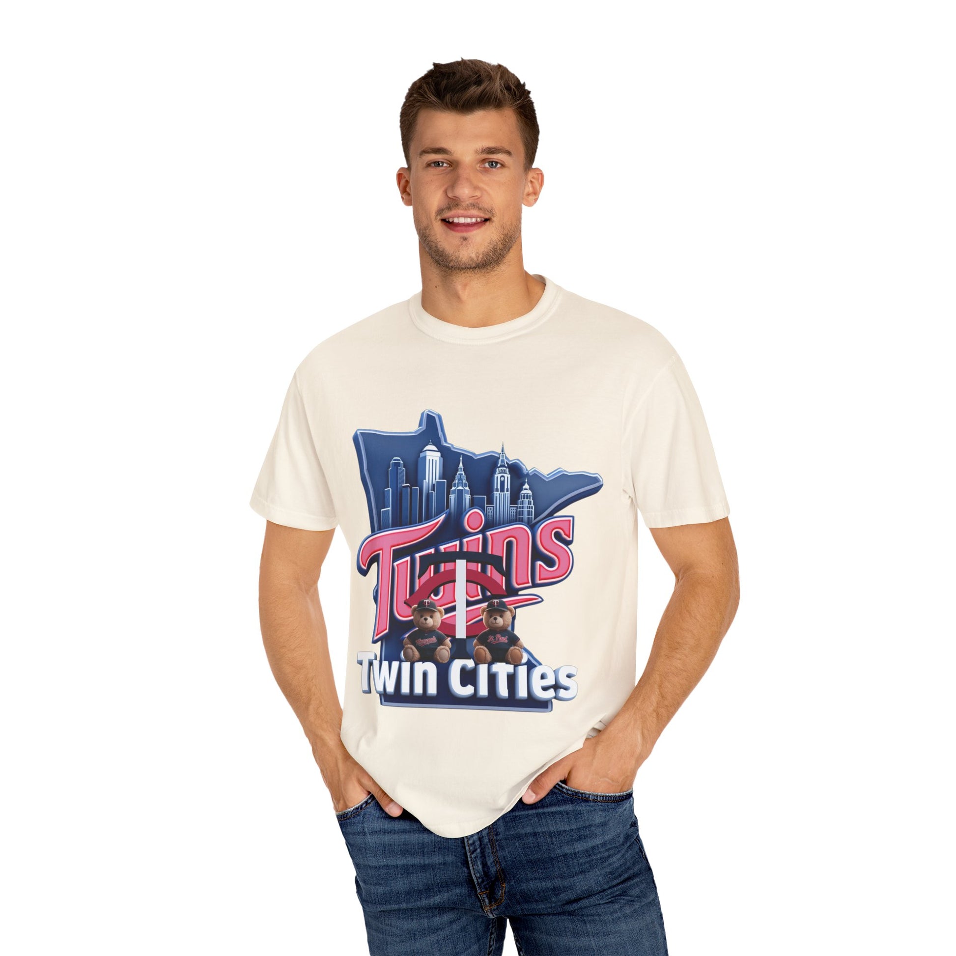 Twin City Unisex T-Shirt, Sporty Tee for Fans, Garment-Dyed Shirt, Perfect for Game Day, Show Your Team Spirit!