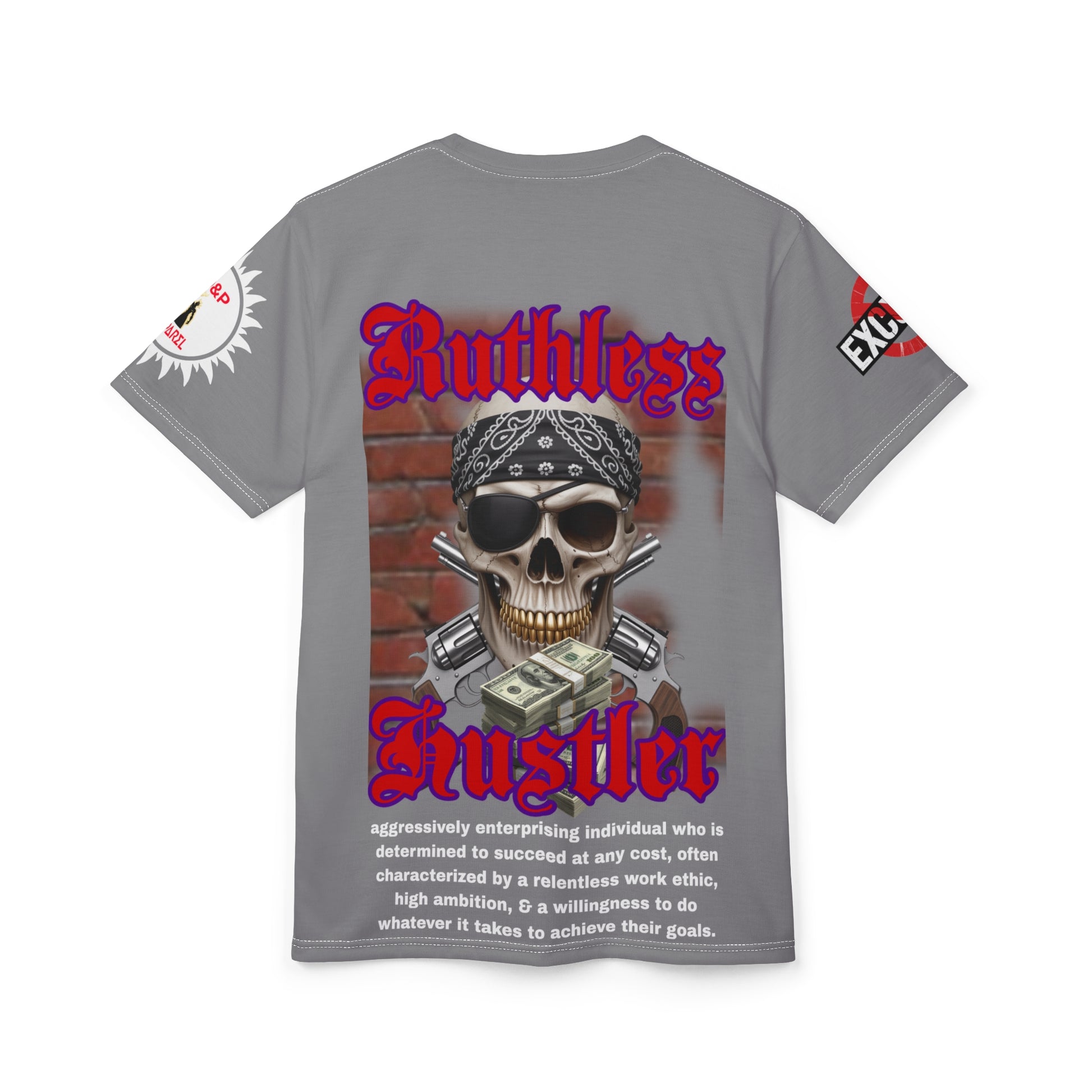 Ruthless Hustler Tee LD&P APPAREL Grey
