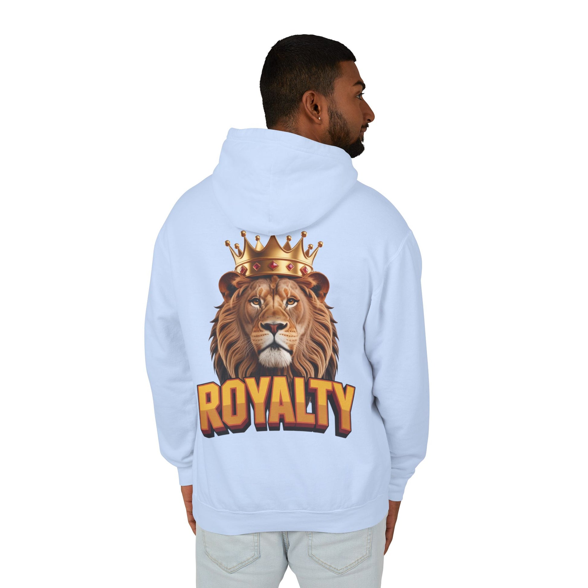 Royalty Lion Hooded Sweatshirt, Unisex Lightweight Pullover, King of the Jungle Sweatshirt, Animal Lover Gift, Cool Casual Wear