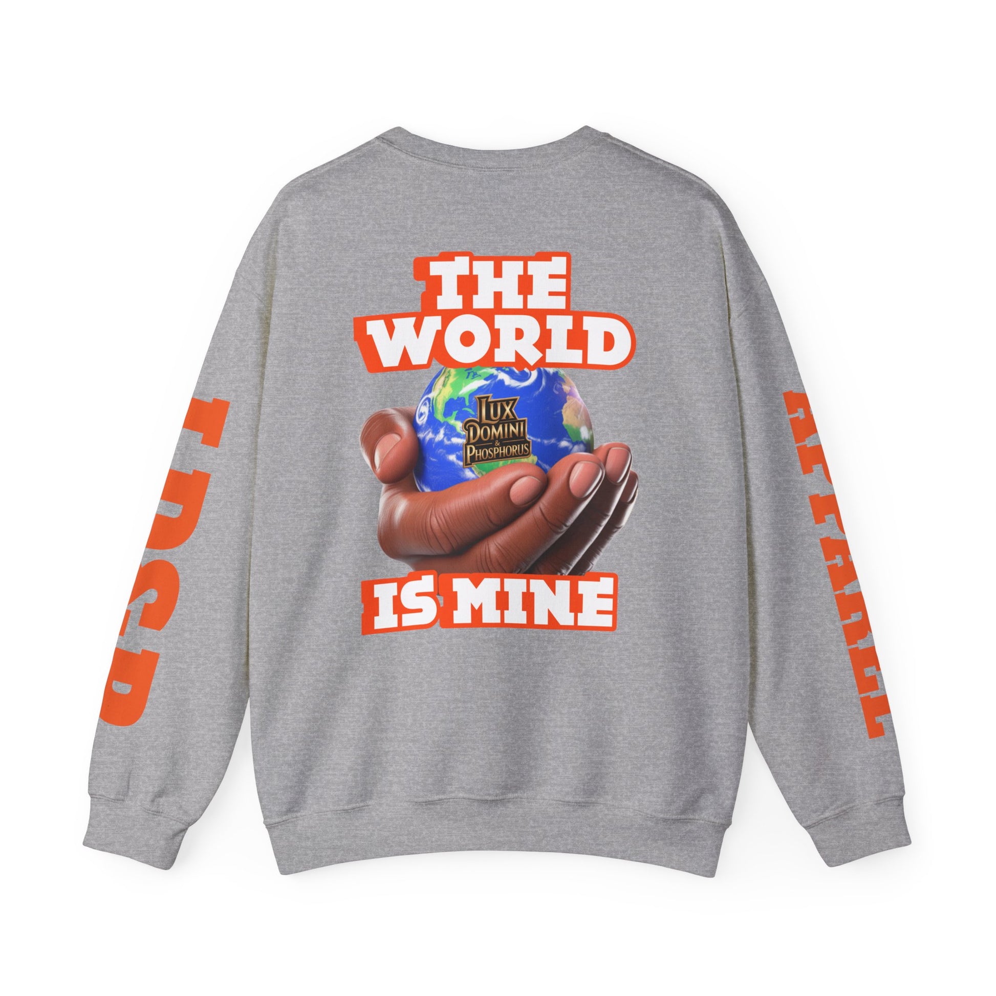 Graphic Sweatshirt - The World Is Mine Lux Domini and Phosphoros Apparel