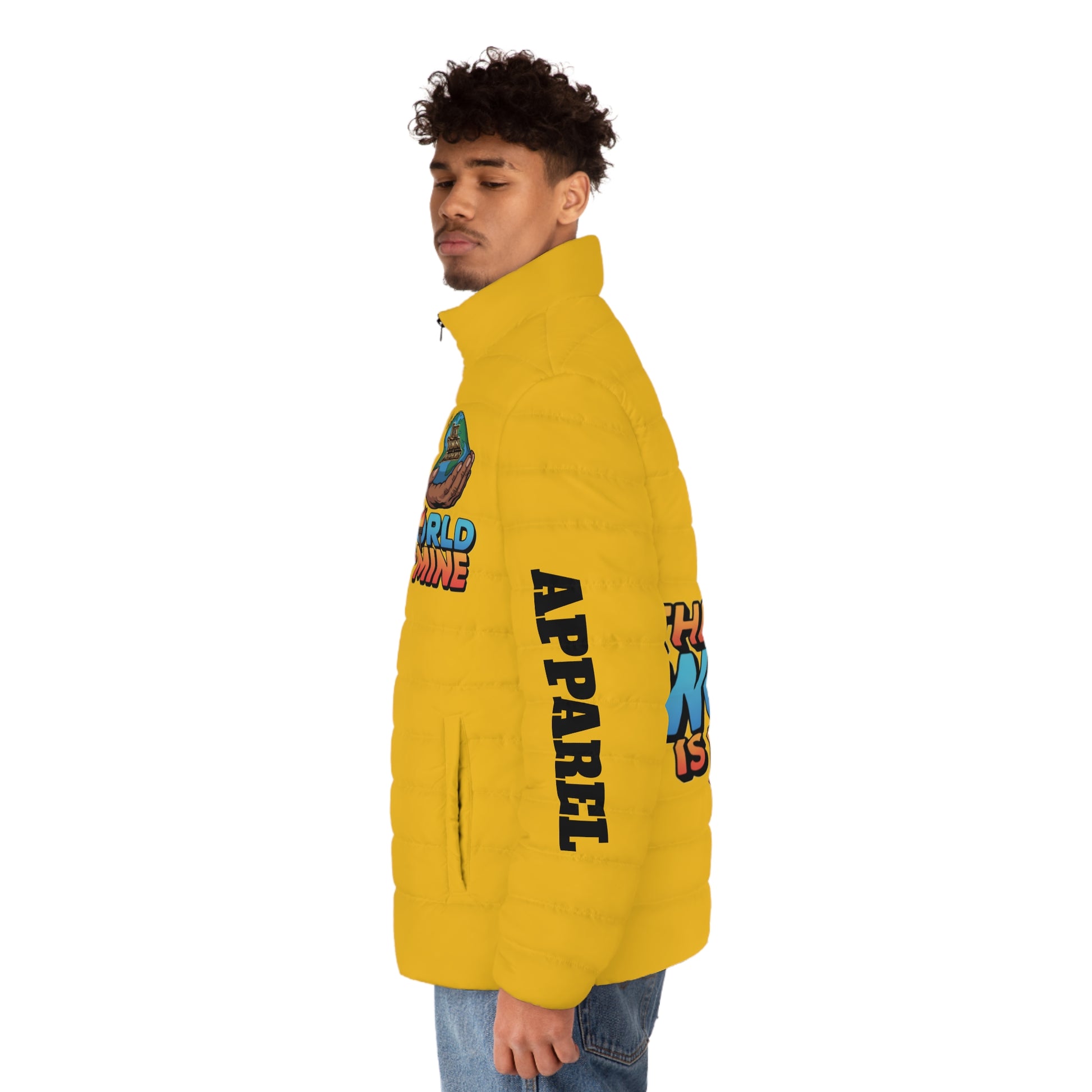 Yellow of Puffer Jacket - The World Is Mine LD&P Apparel Design