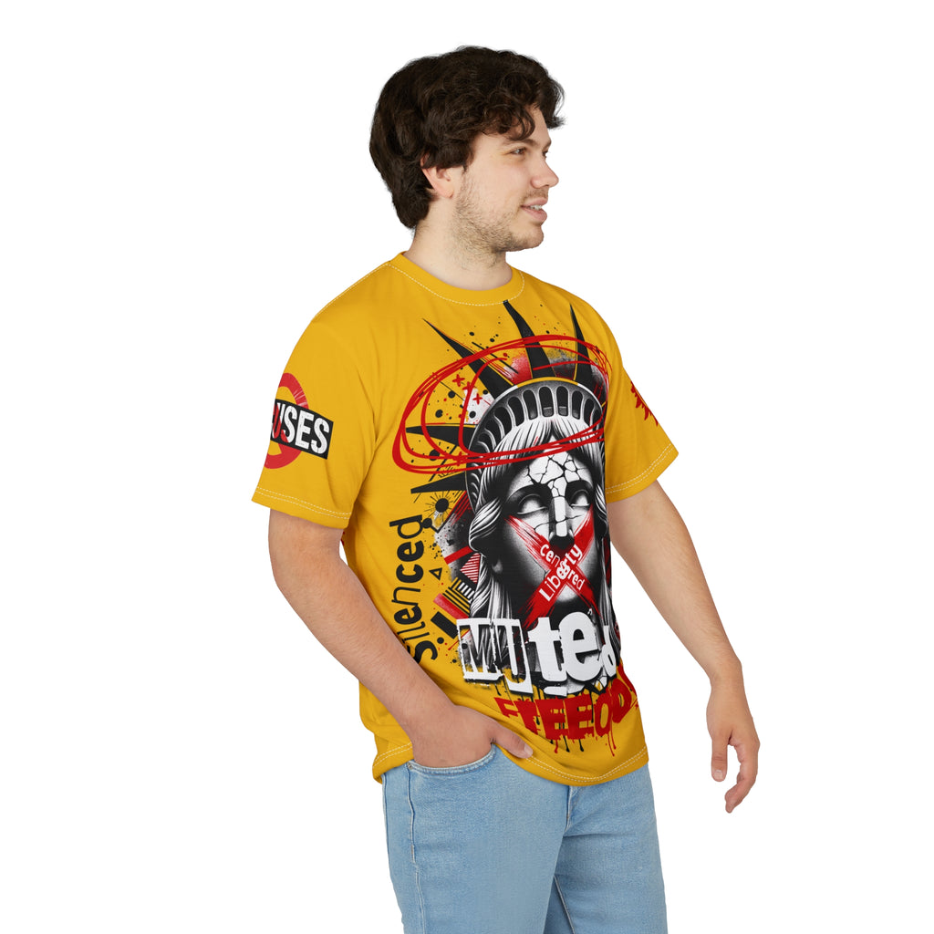 Muted Freedom LD&P APPAREL DESIGN Graphic Tee Shirt Yellow