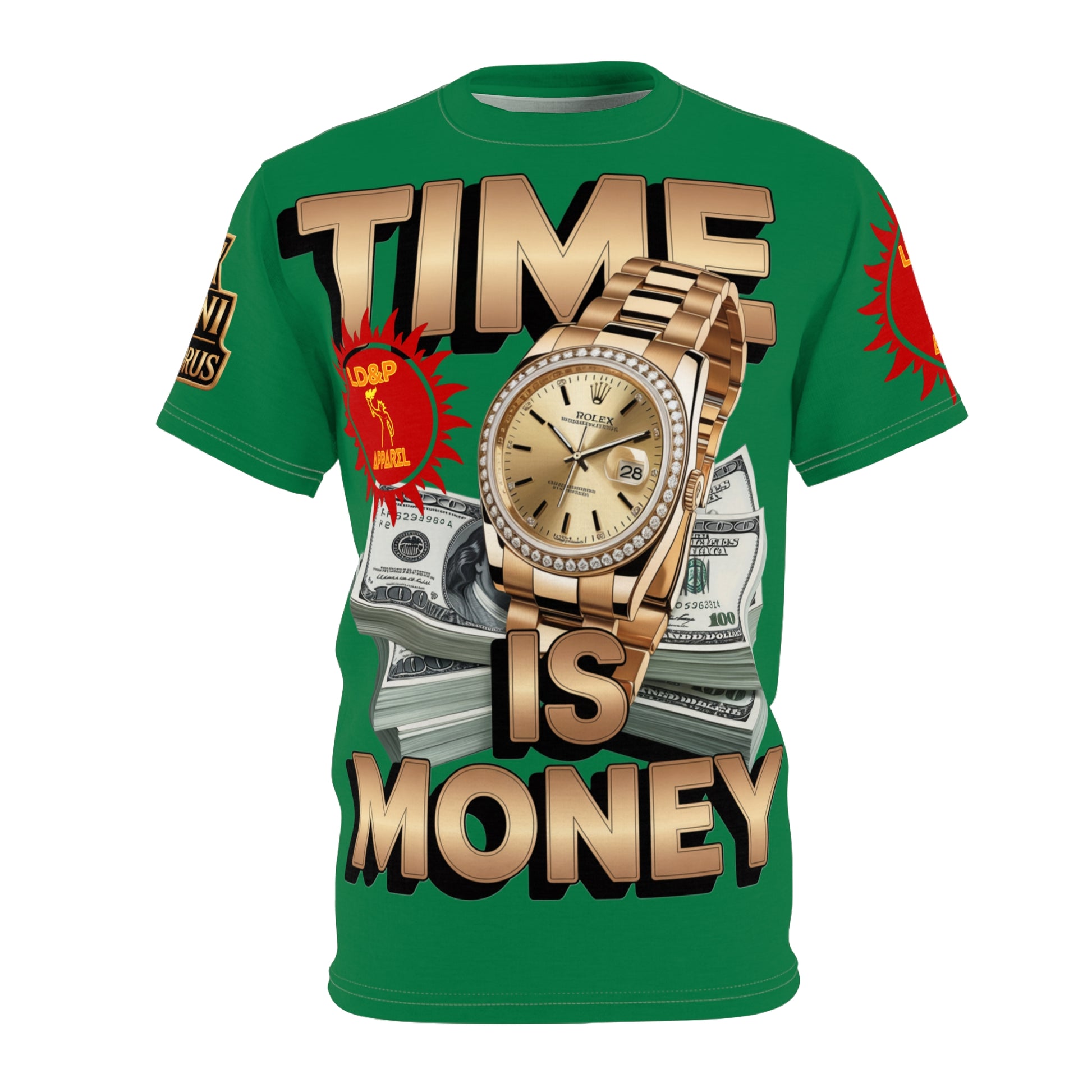 Time Is Money Unisex Tee - LD&P Apparel Design green