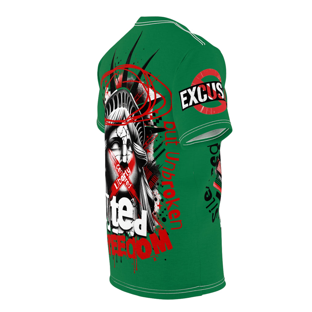 Muted Freedom LD&P APPAREL DESIGN Graphic Tee Shirt Green
