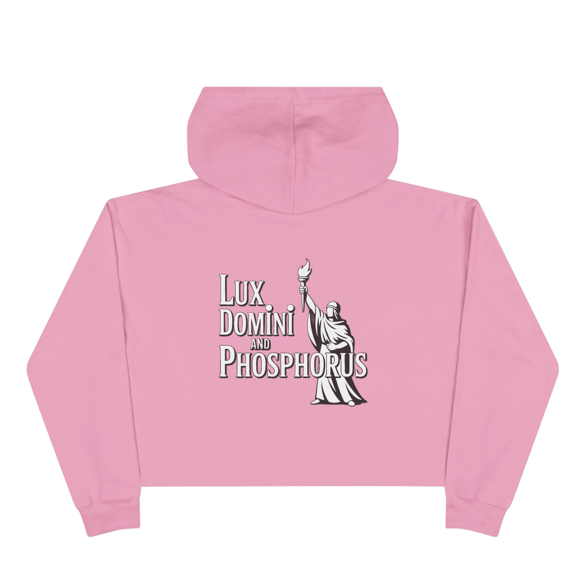 Lux Domini & Phosphorus Crop Hoodie — Gothic Latin Graphic