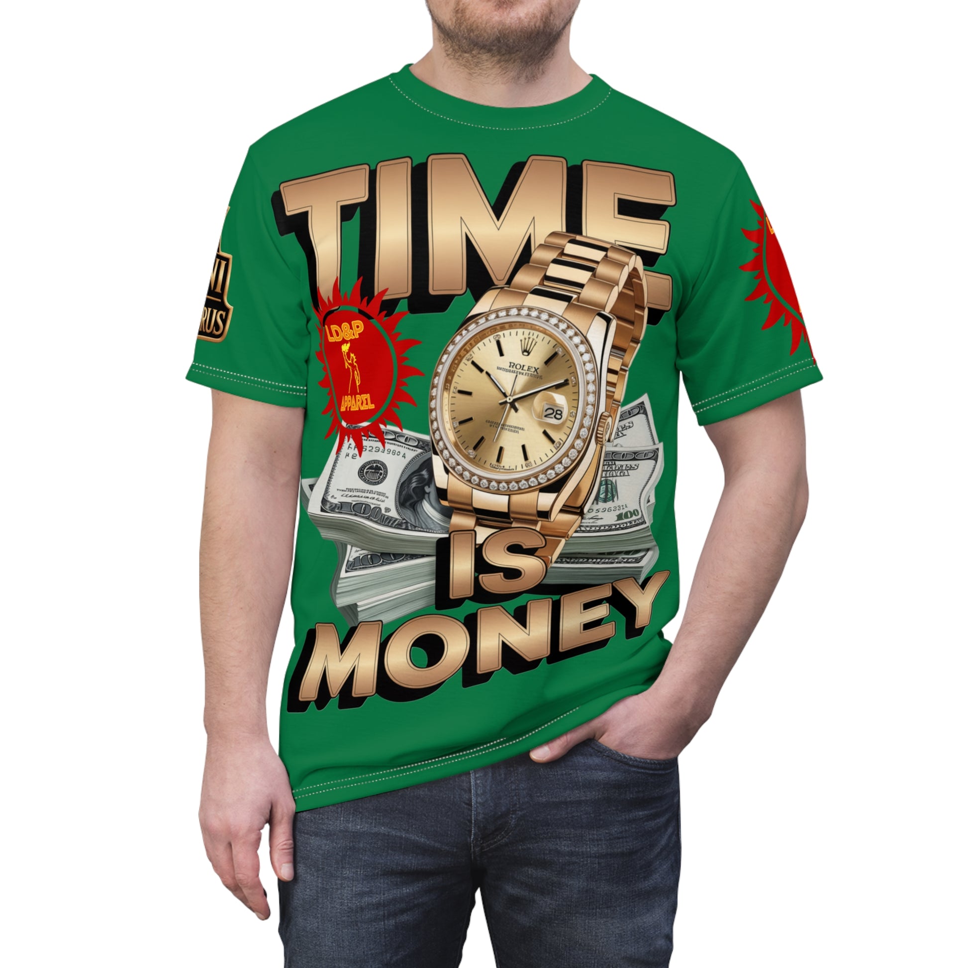 Time Is Money Unisex Tee - LD&P Apparel Design green