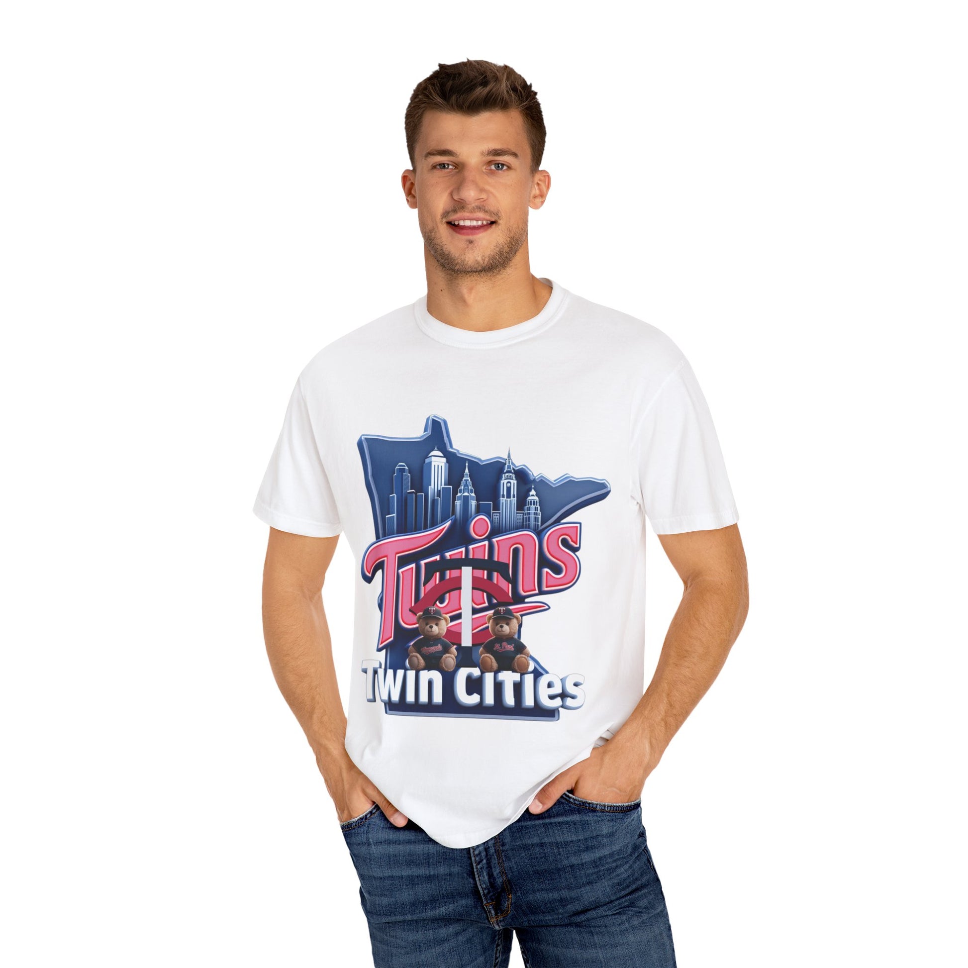 Twin City Unisex T-Shirt, Sporty Tee for Fans, Garment-Dyed Shirt, Perfect for Game Day, Show Your Team Spirit!