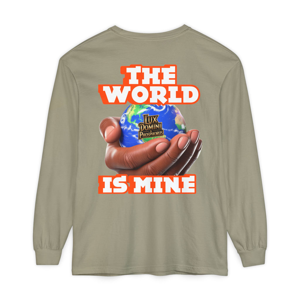 Garment-dyed Long Sleeve T-Shirt - The World Is Mine