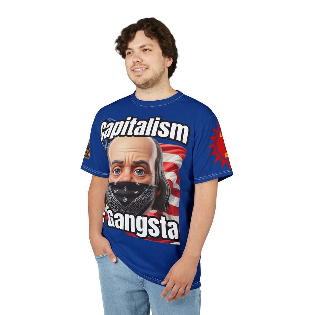 Capitalism Unisex Cut & Sew Tee blue