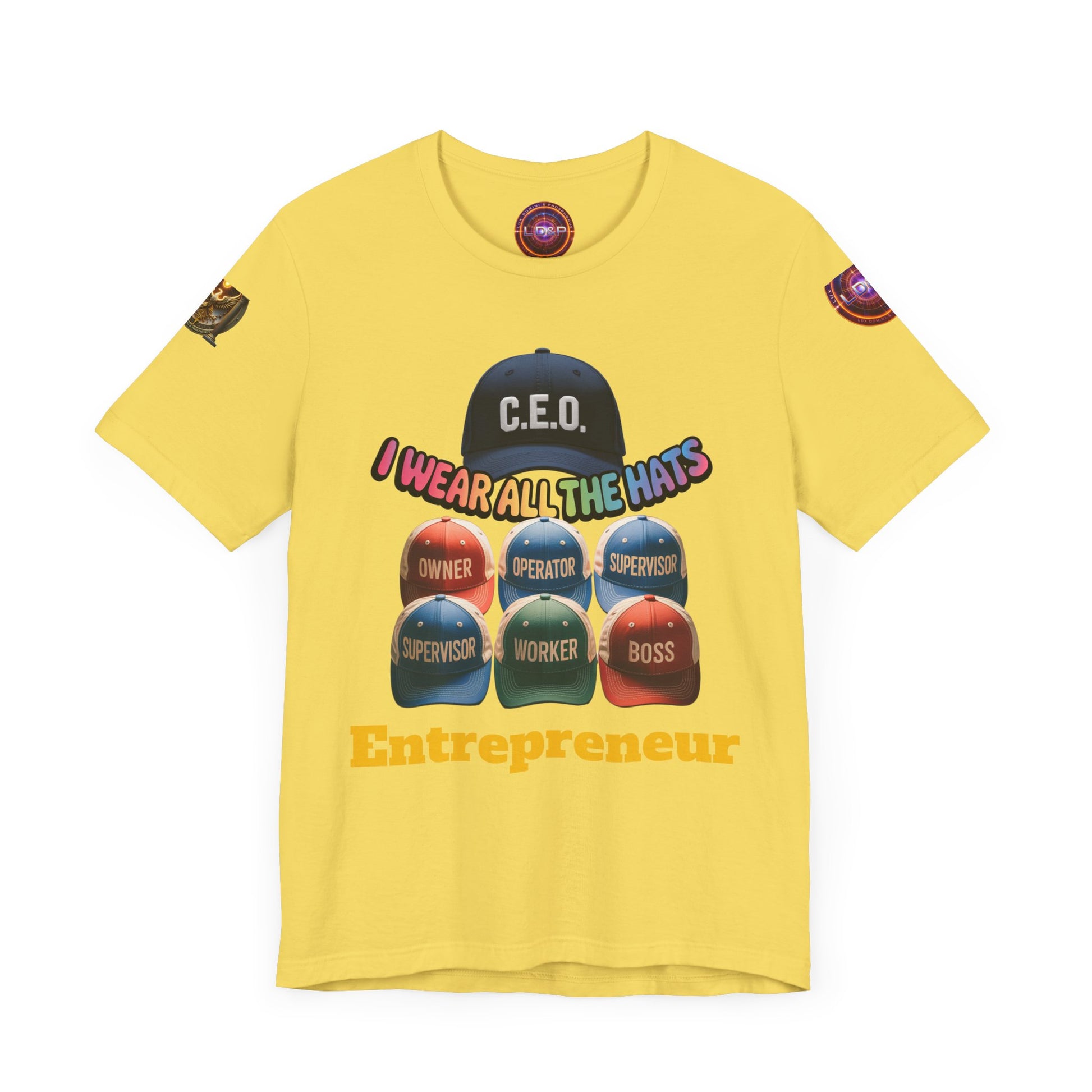 Entrepreneur Hat Unisex Tee - I Wear All The Hats Design