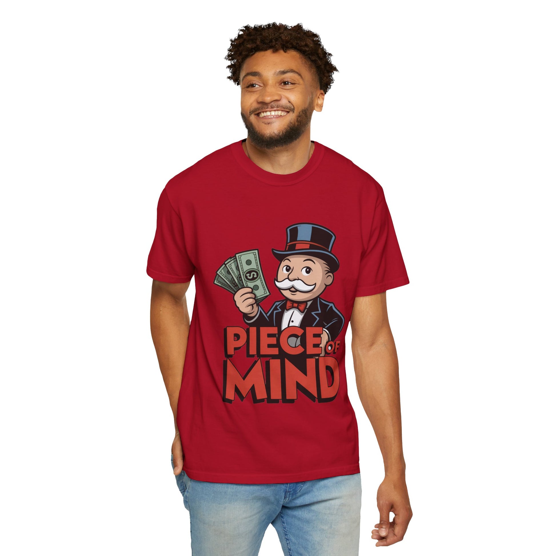 Garment-Dyed T-shirt Money Piece of Mind Design