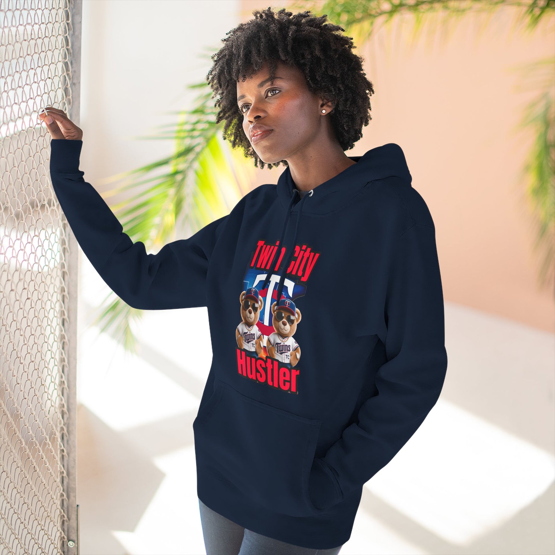 Fleece Hoodie Twin City HUSTLER Design