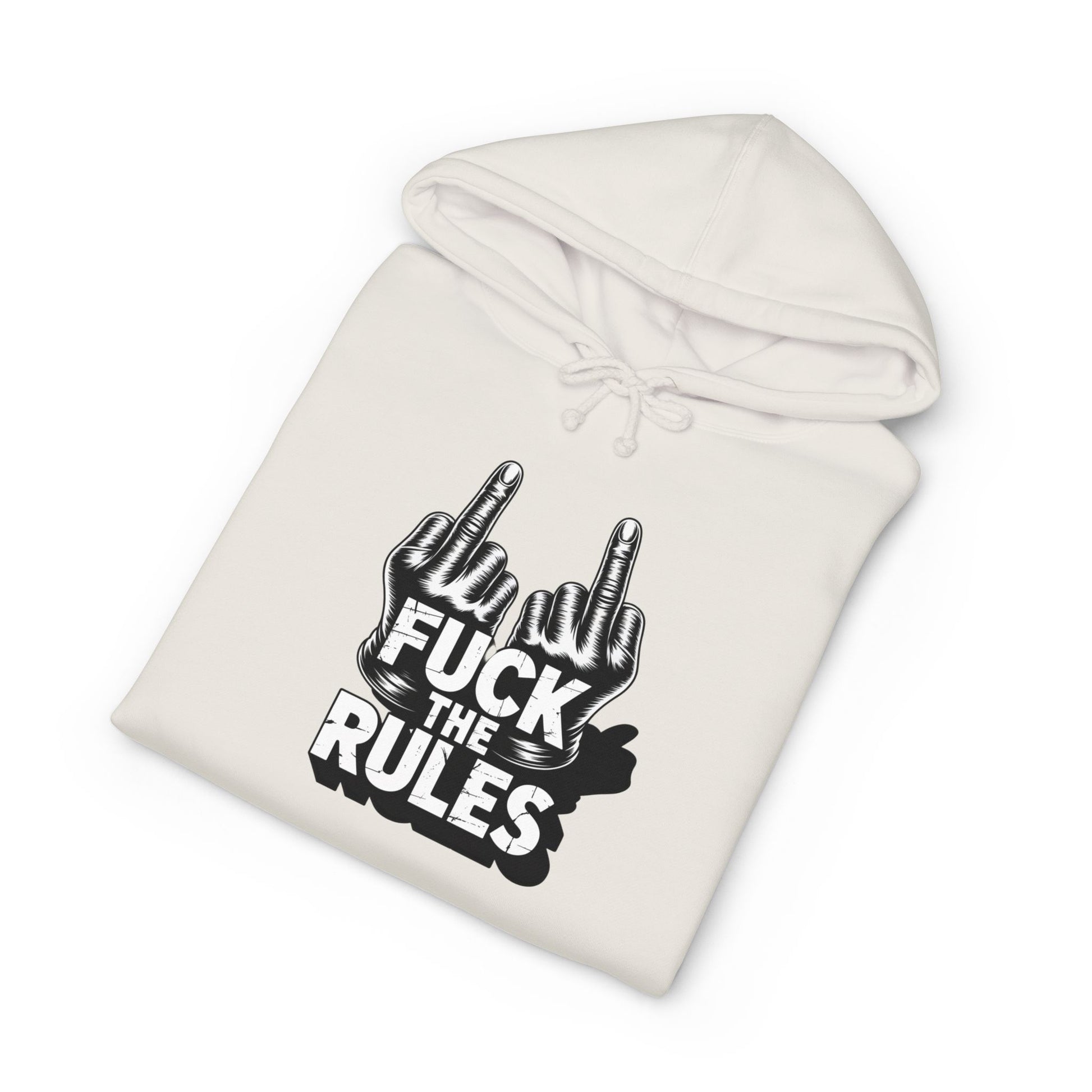 Hooded Sweatshirt - 'Fuck The Rules' Bold Graphic Design