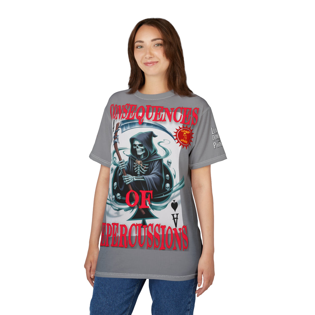 Consequences of Repercussions Graphic Shirt LD&P APPAREL Grey