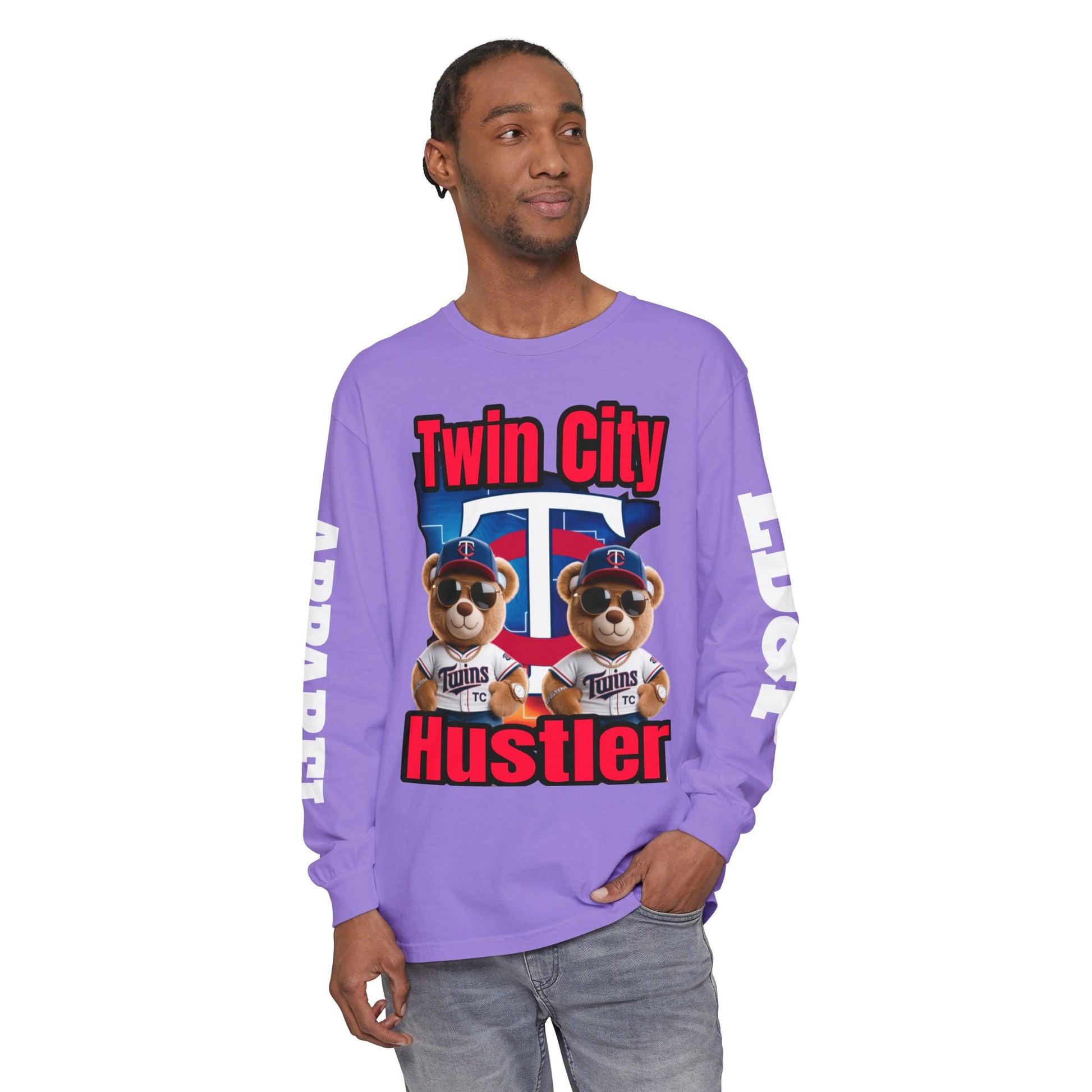 Twin City HUSTLER Long Sleeve T-Shirt - LD&P Apparel Design #2