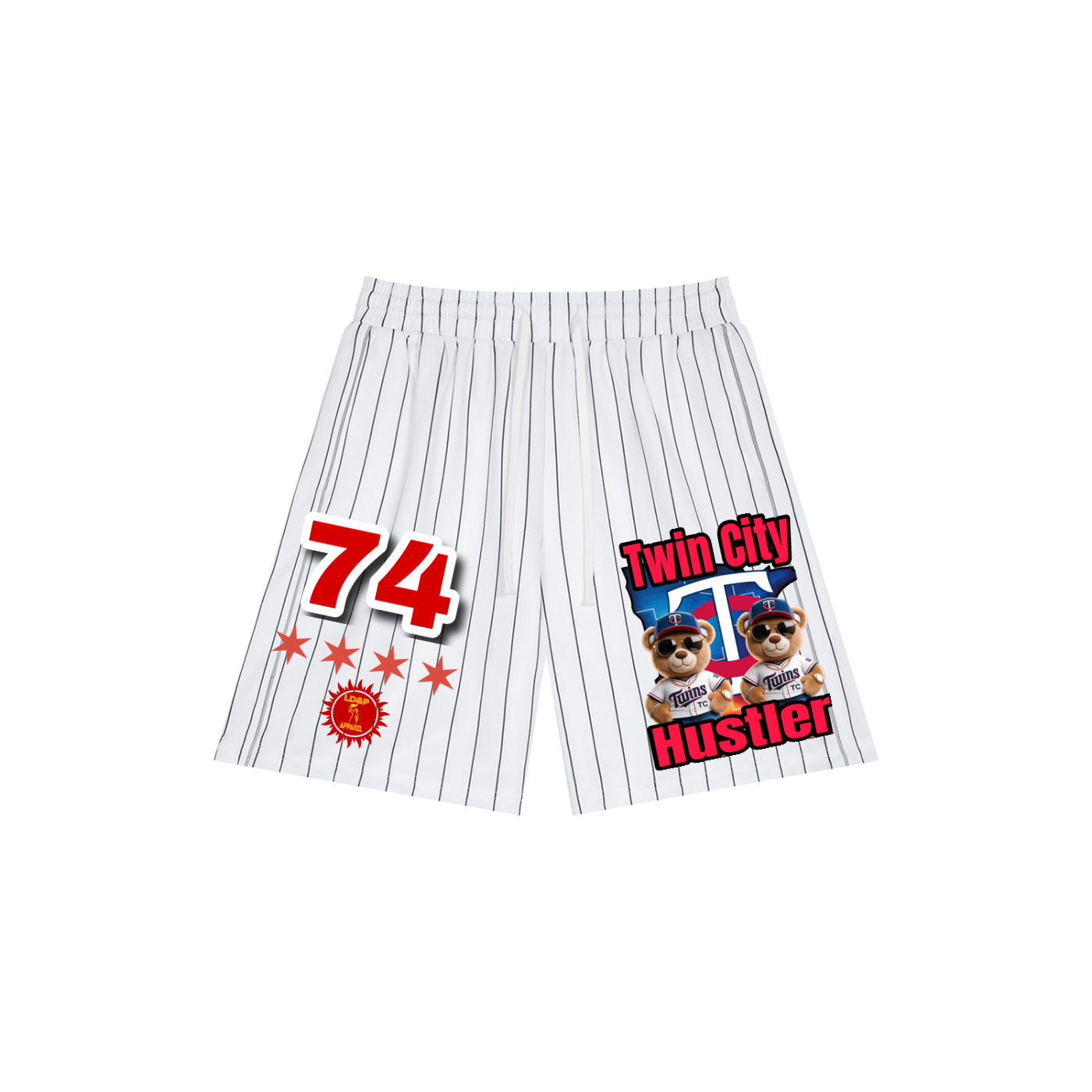 TWIN CITY HUSTLER Unisex Striped Loose Fit Shorts