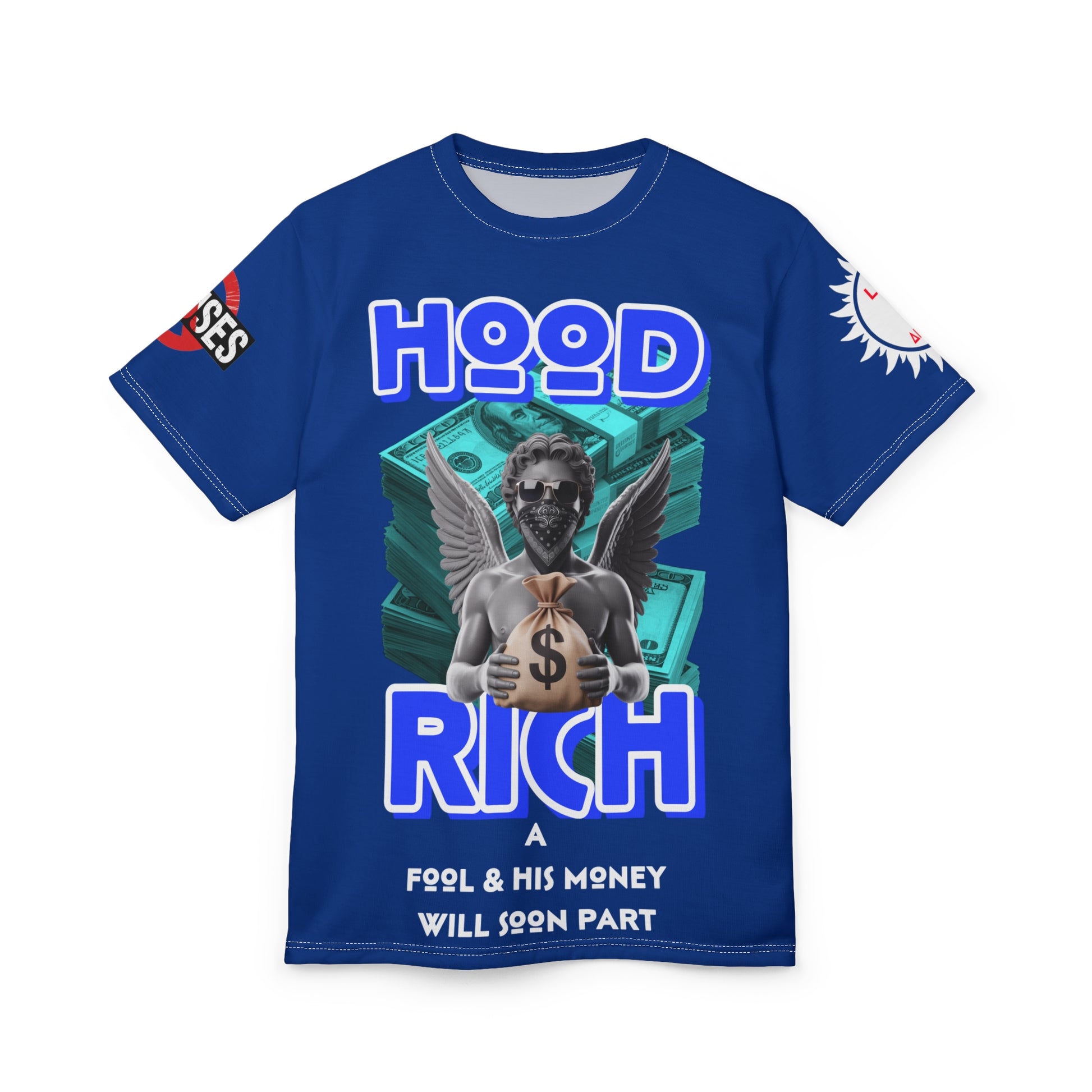 Hood Rich Graphic Tee LD&P APPAREL Blue