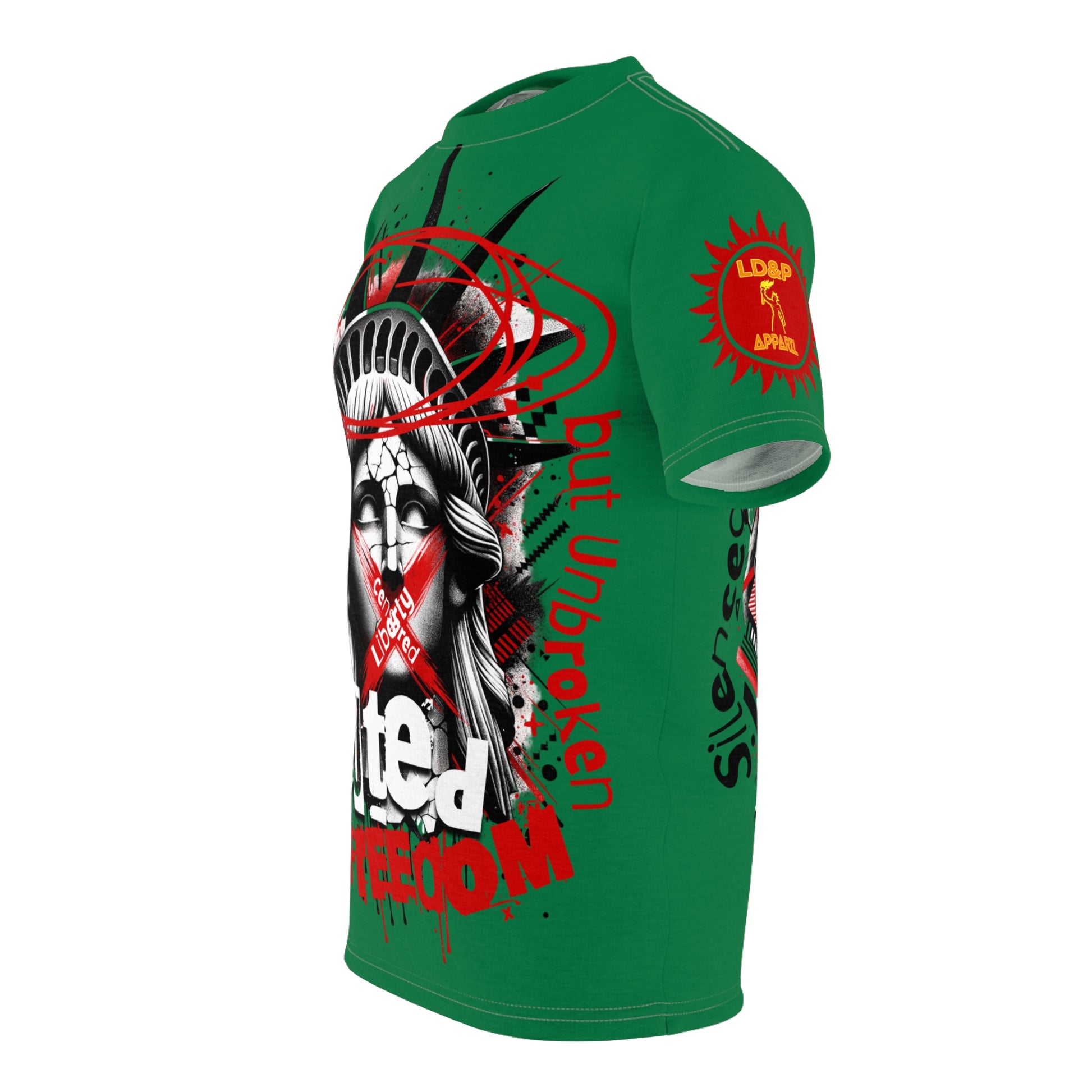 Muted Freedom LD&P APPAREL DESIGN Graphic Tee Shirt Green