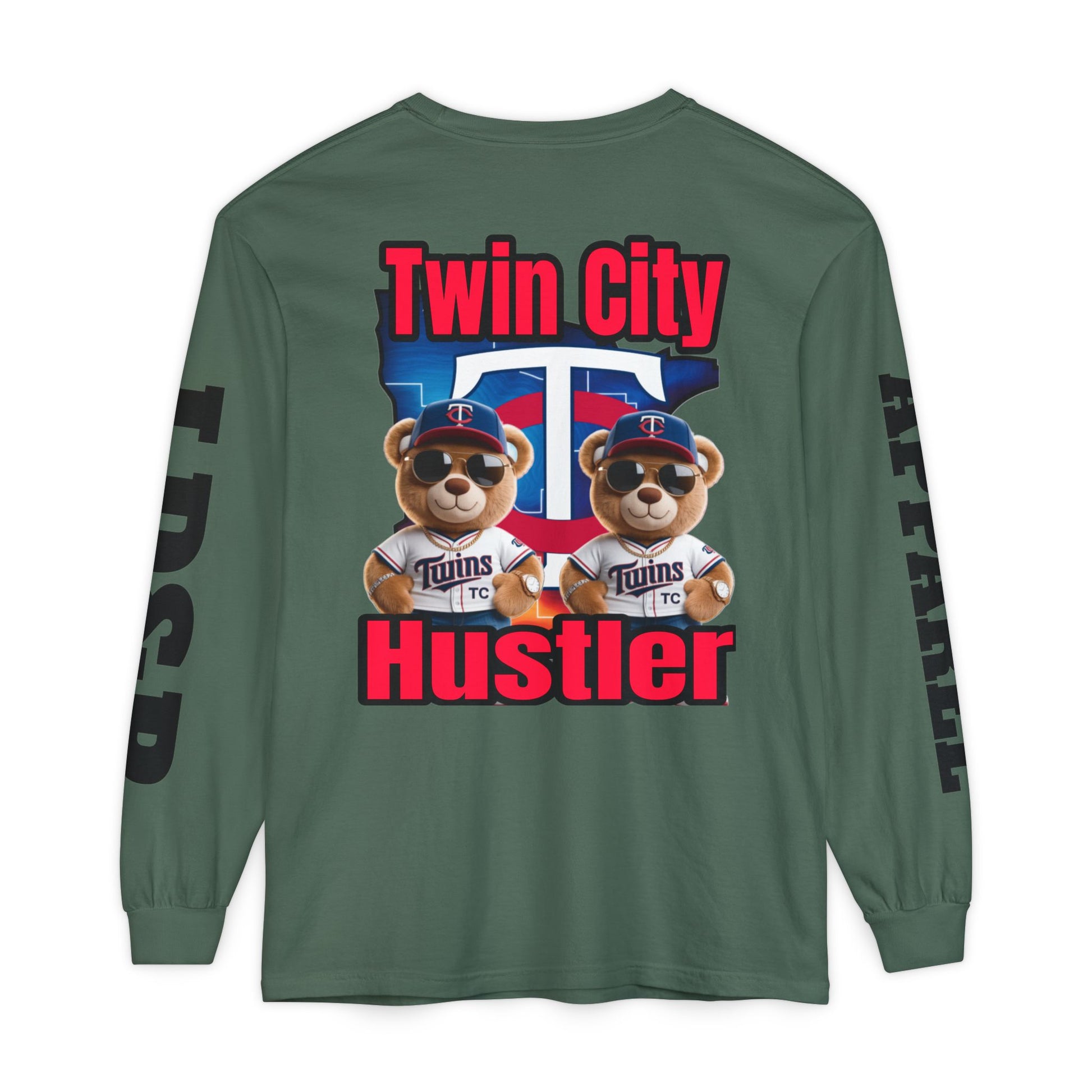 Twin City HUSTLER Long Sleeve T-Shirt - Bad Temper Design