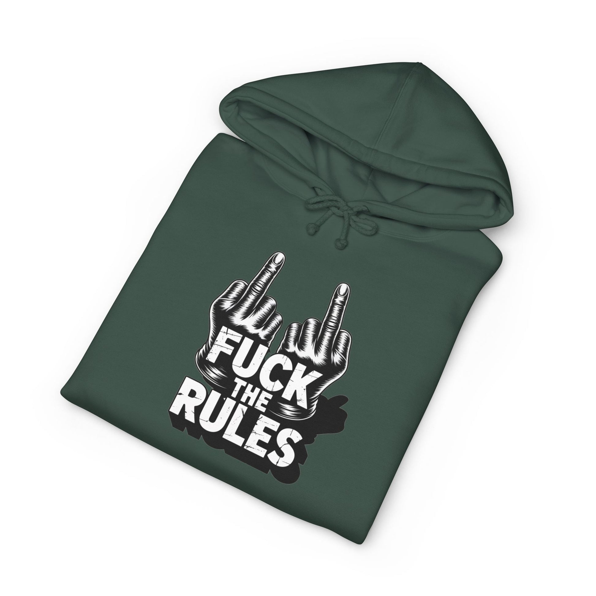 Hooded Sweatshirt - 'Fuck The Rules' Bold Graphic Design