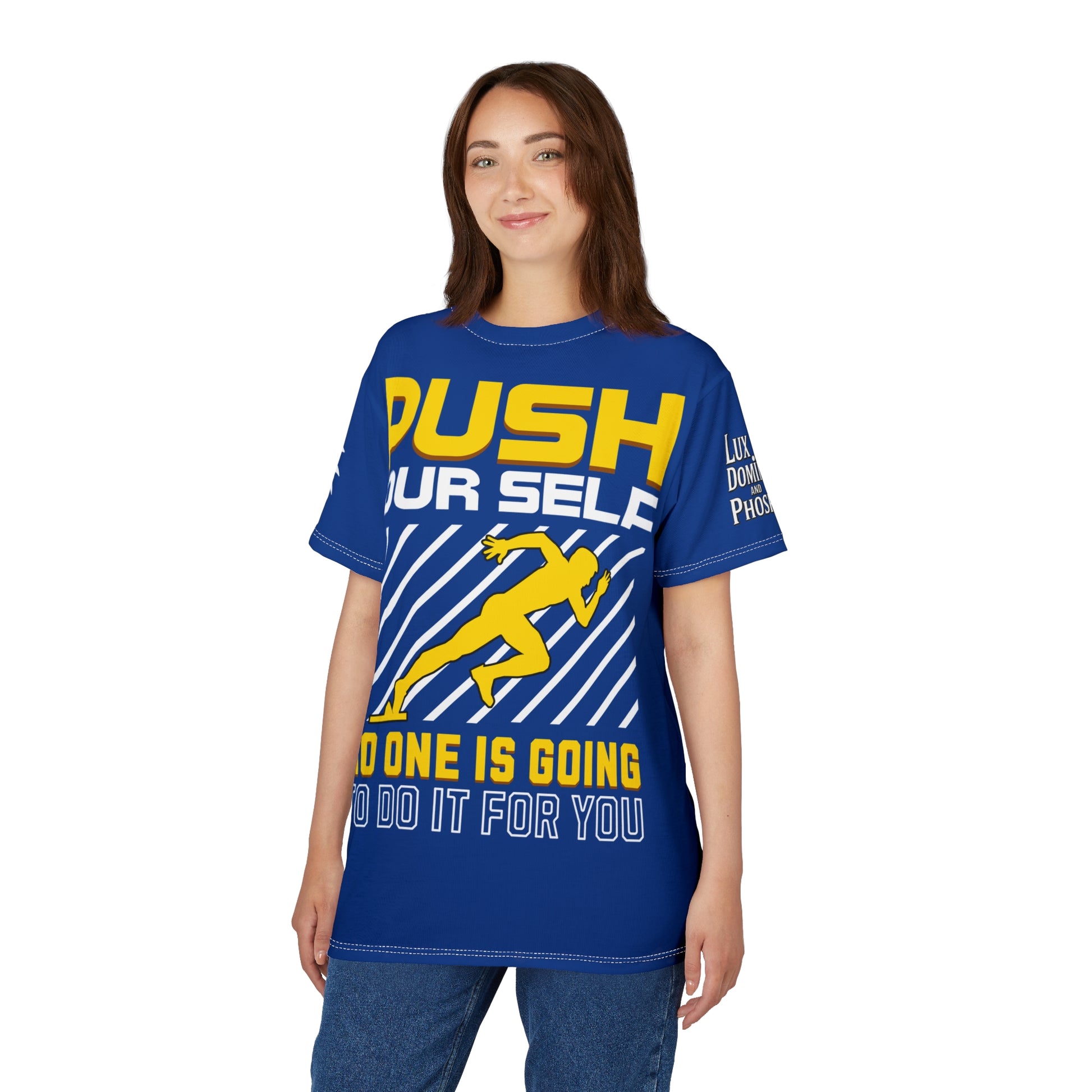 Push Yourself Graphic Tee LD&P APPAREL DESIGN Blue