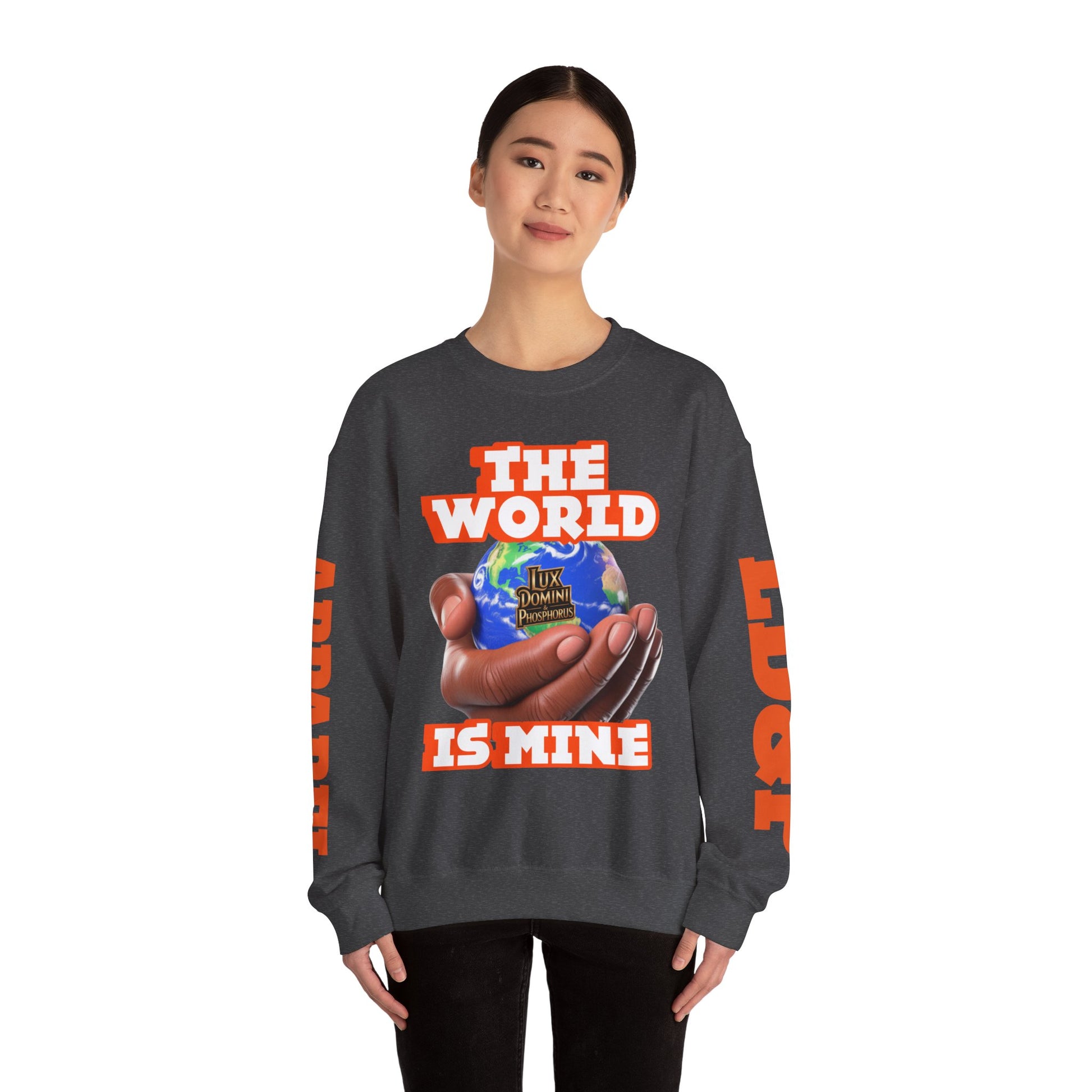 Graphic Sweatshirt - The World Is Mine Lux Domini and Phosphoros Apparel