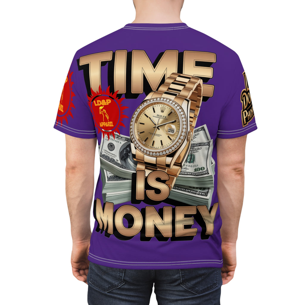 Time Is Money Unisex Tee - LD&P Apparel Design purple