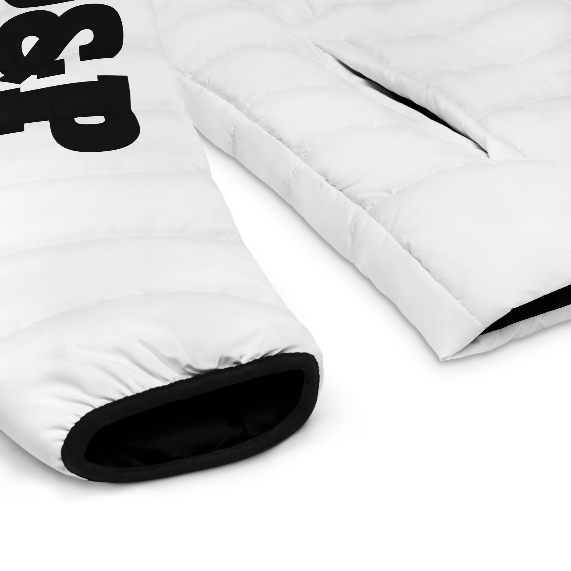 White Puffer Jacket Hoodie - Twin City HUSTLER LD&P APPAREL DESIGN