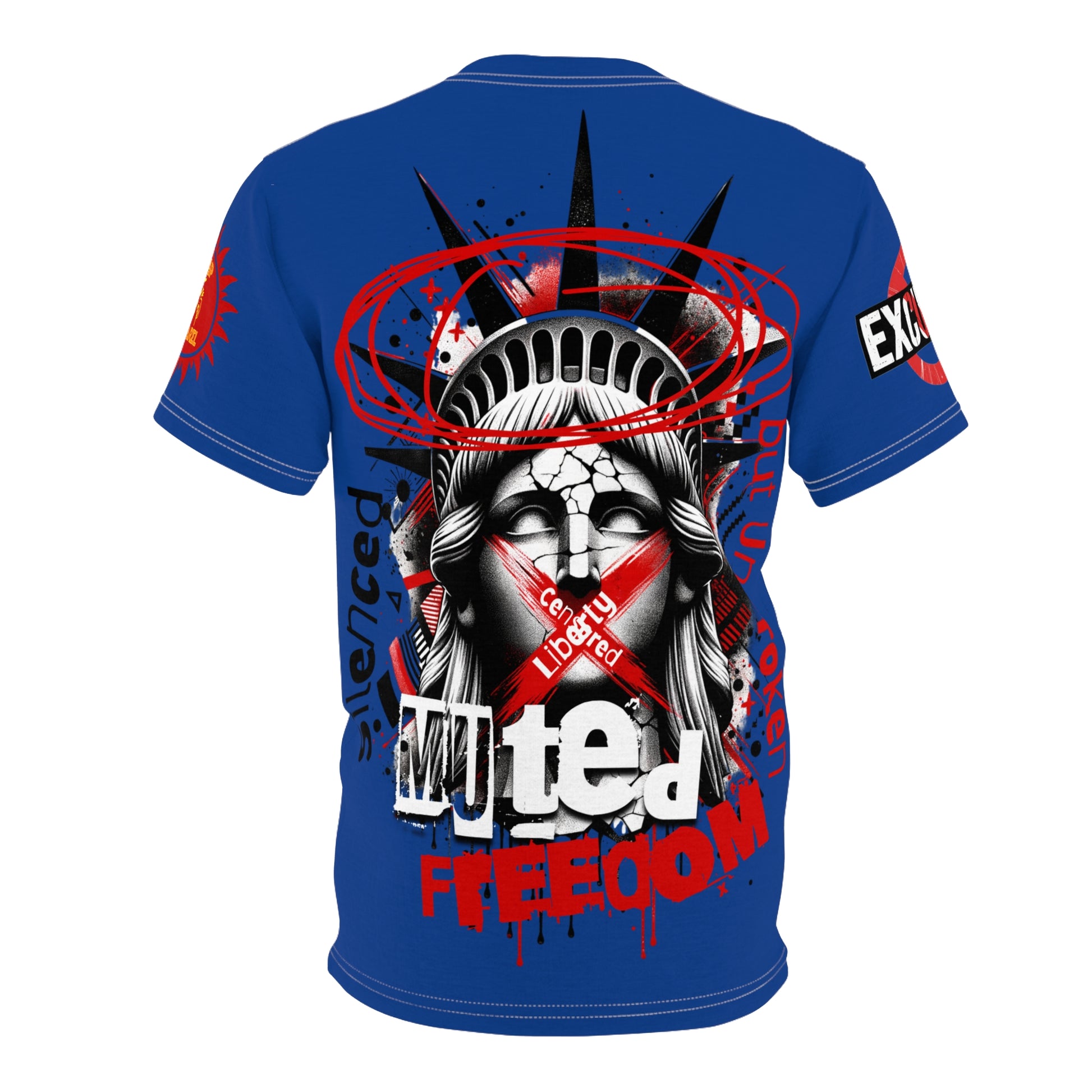 Muted Freedom LD&P APPAREL DESIGN Graphic Tee Shirt Blue