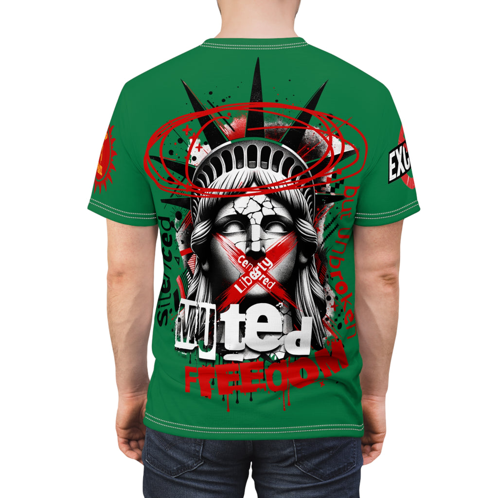 Muted Freedom LD&P APPAREL DESIGN Graphic Tee Shirt Green