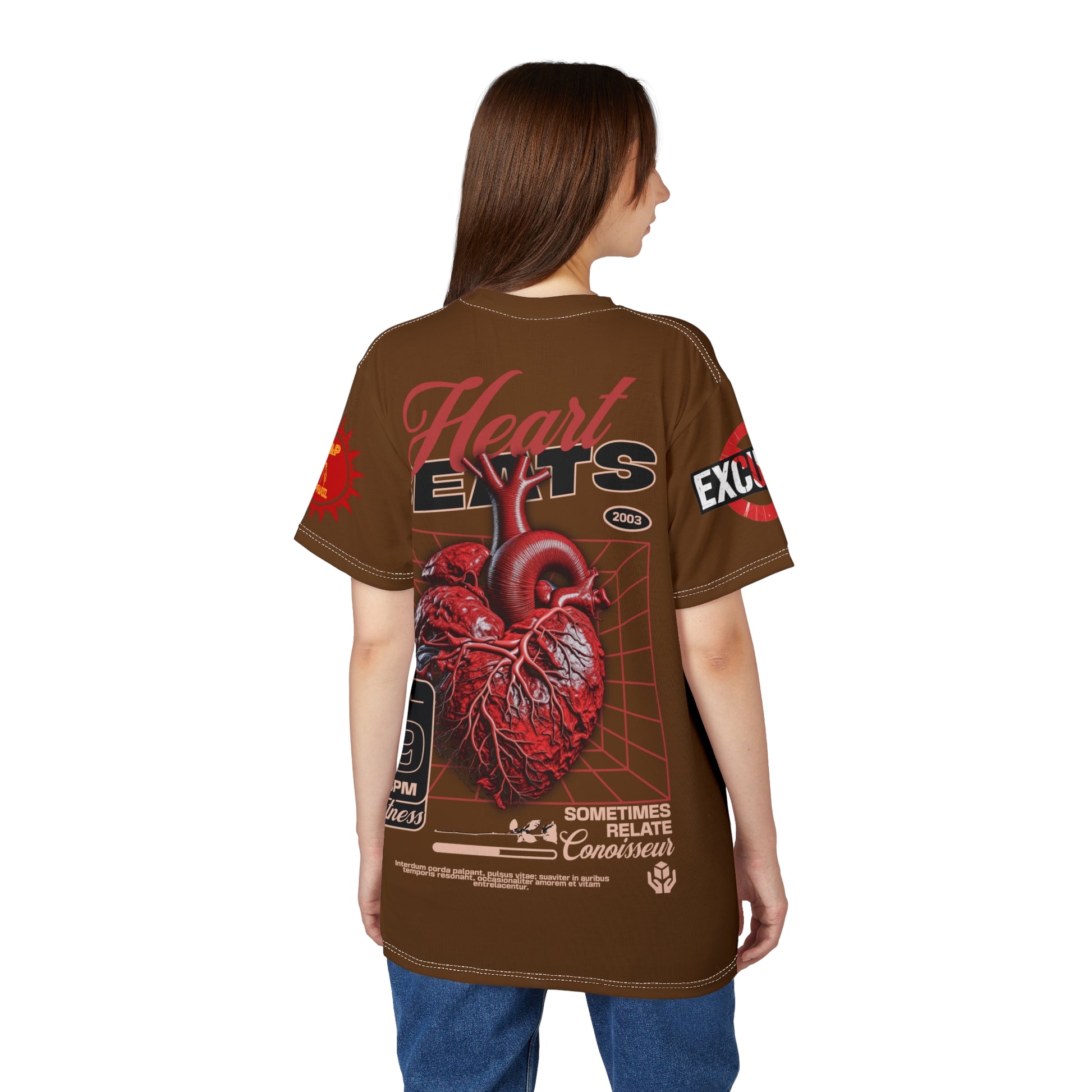 Heart Beats LD&P Apparel Design Graphic Tee Brown