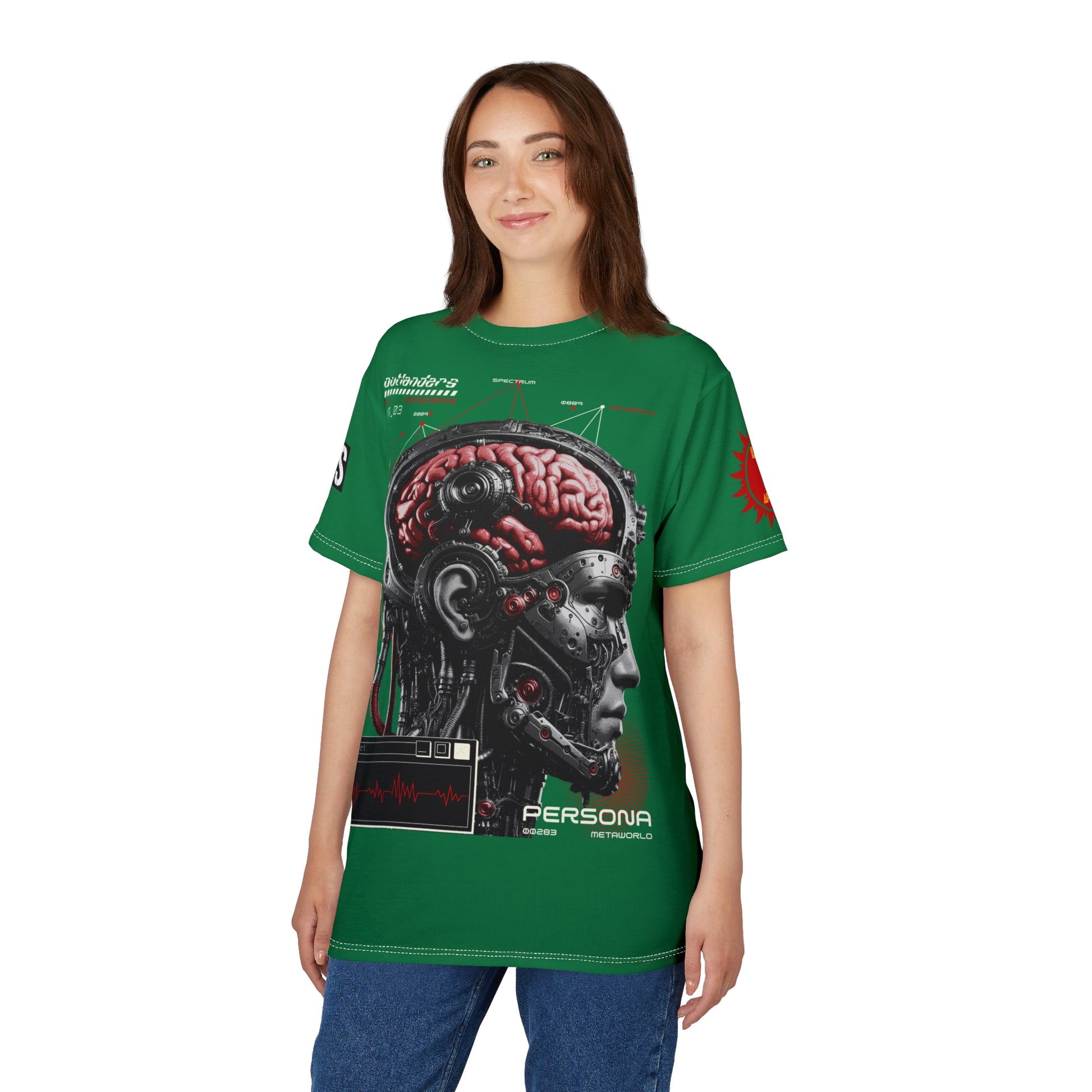 Persona Sci‑Fi Graphic Tee Shirt LD&P APPAREL  Green