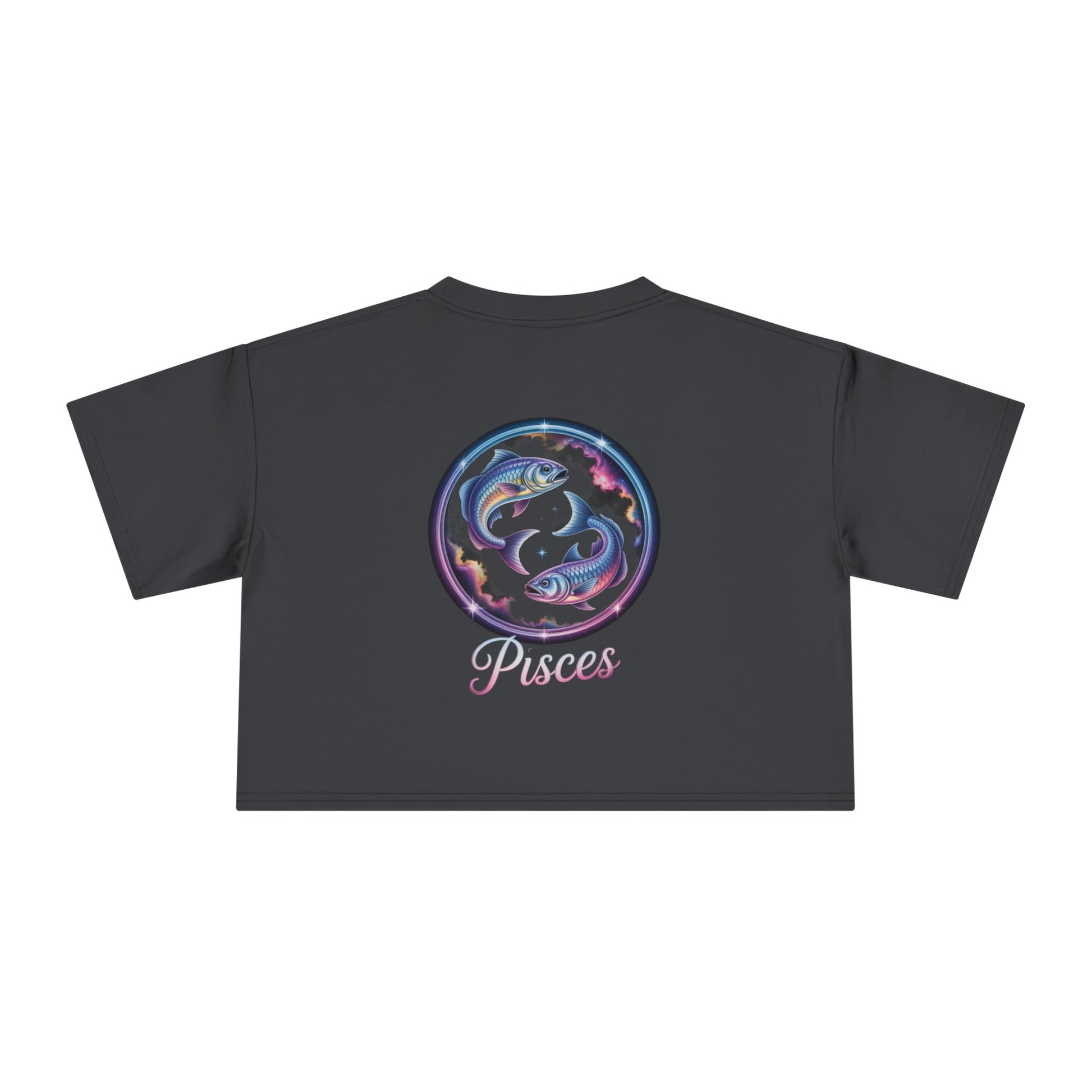 Pisces Watercolor Crop Tee — Zodiac Fish Astrological Women's Top