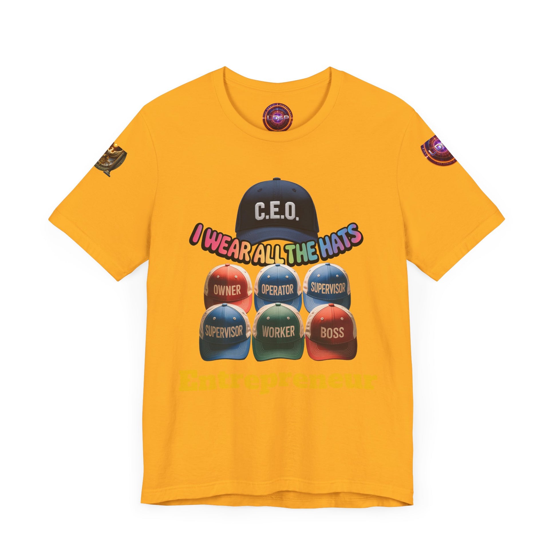 Entrepreneur Hat Unisex Tee - I Wear All The Hats Design