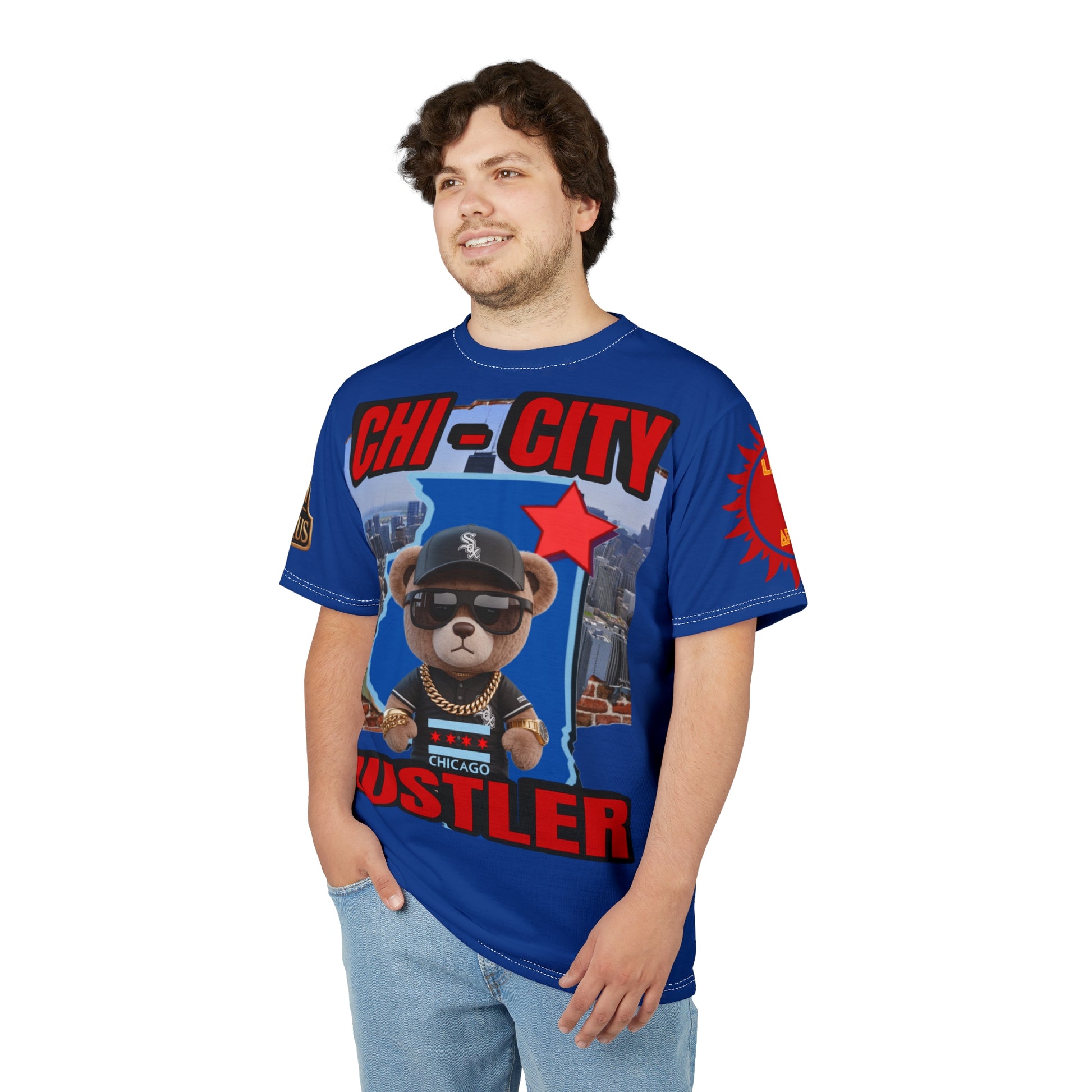 Chi-City Hustler Cut & Sew Tee — LD&P Apparel Blue