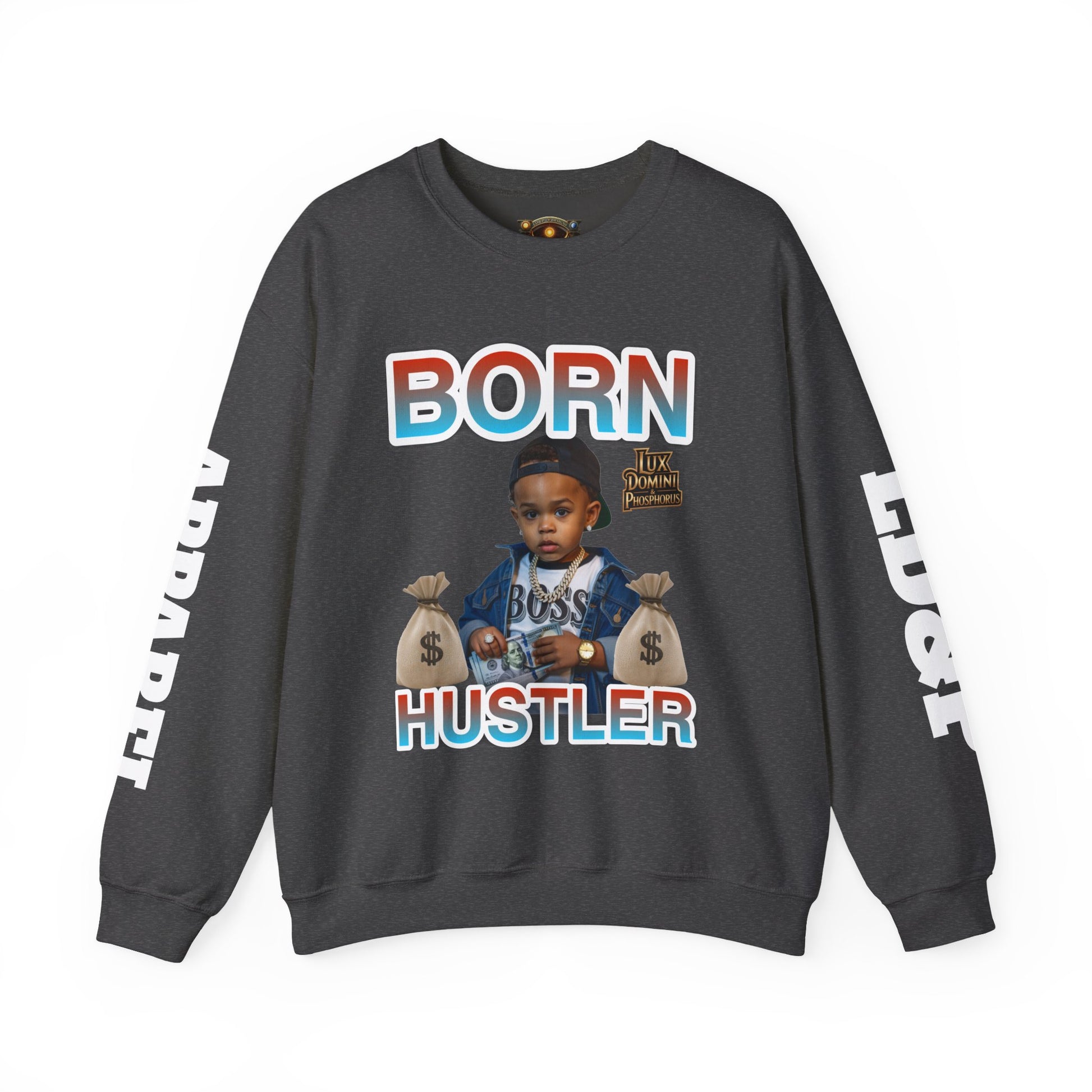 Crewneck Sweatshirt - Born Hustler LD&P Apparel
