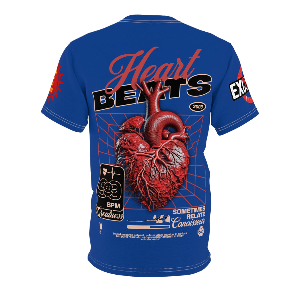Heart Beats LD&P Apparel Design Graphic Tee Blue