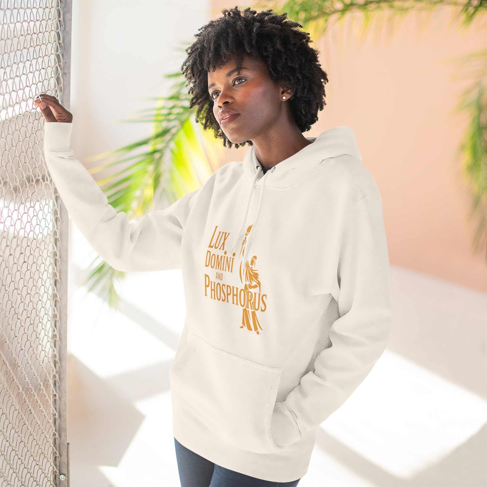 Fleece Hoodie Lux Domini and Phosphorus Apparel Design