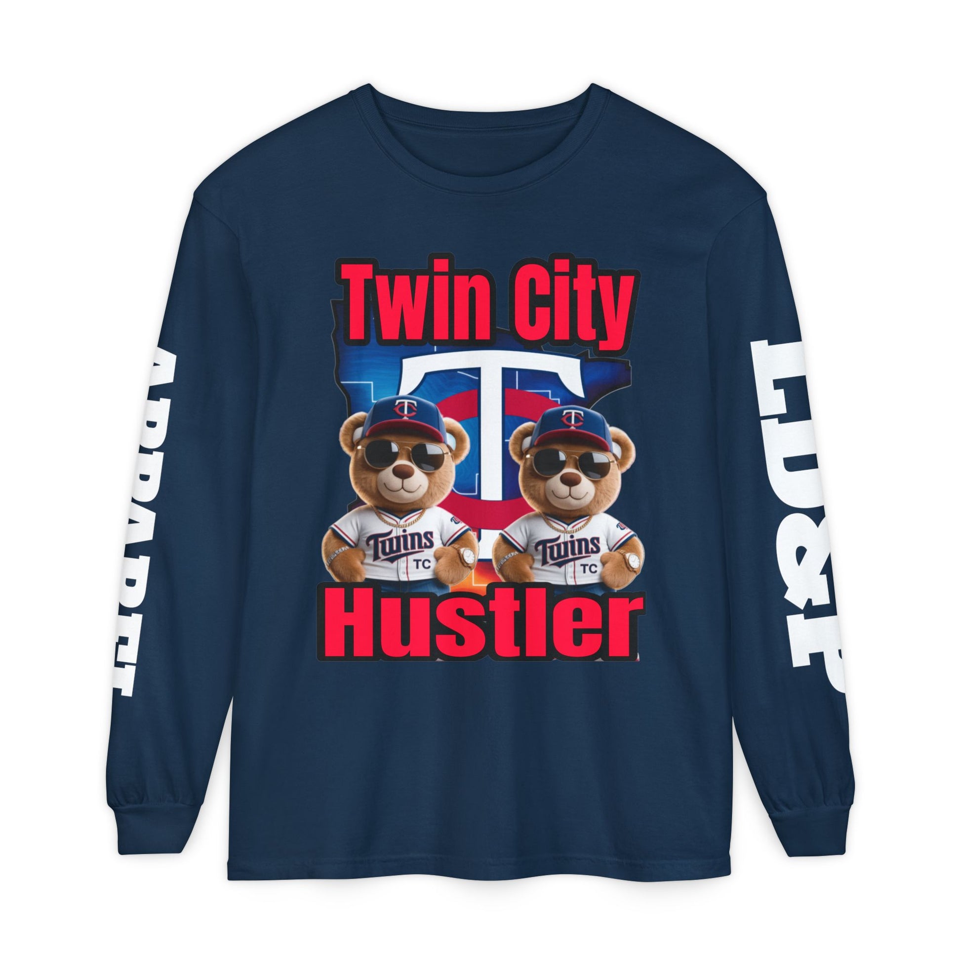 Twin City HUSTLER Long Sleeve T-Shirt - Bad Temper Design