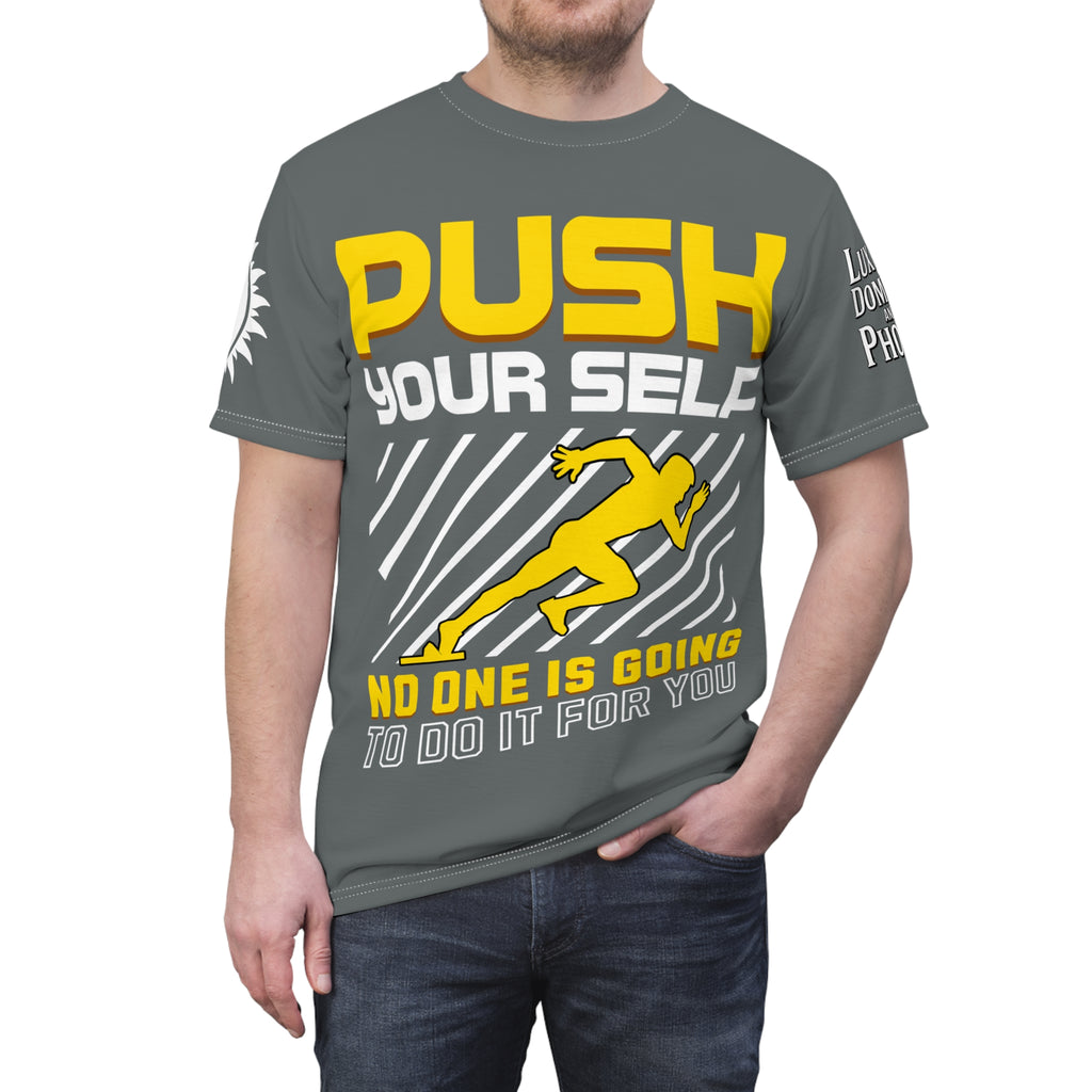 Push Yourself Graphic Tee LD&P APPAREL DESIGN Grey