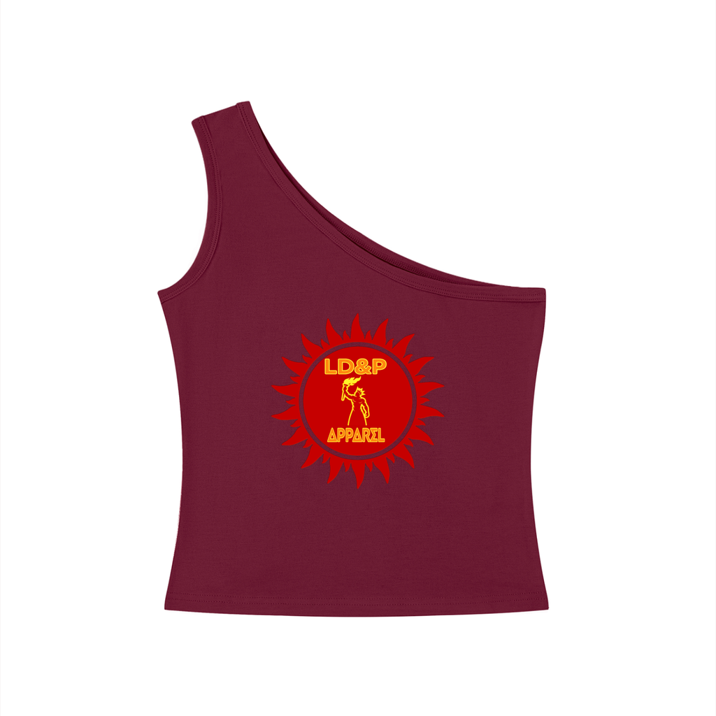 Women's One-Shoulder Crop T-Shirt LD&P APPAREL