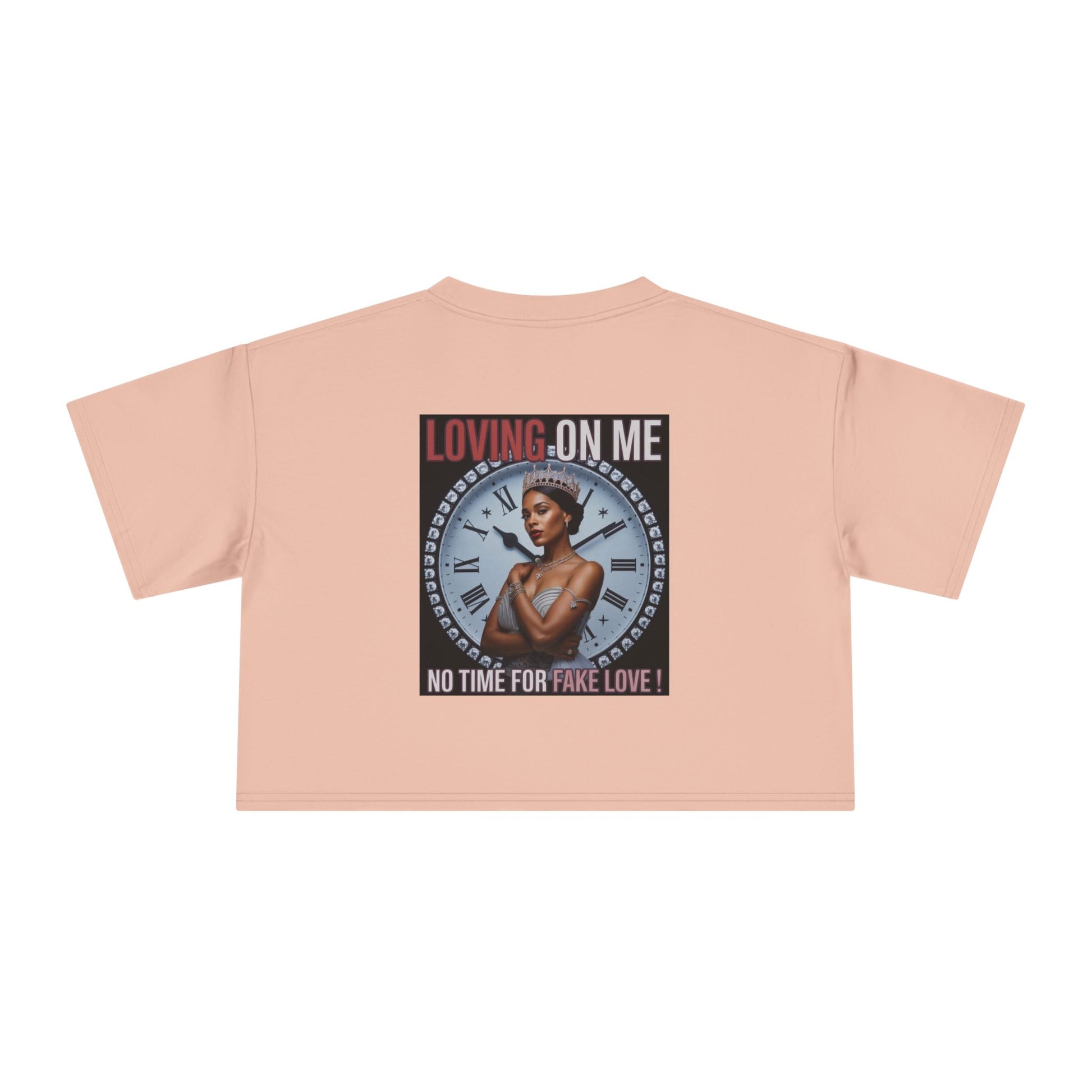 Loving On Me Crop Tee — "No Time for Fake Love" Women's Graphic Tee