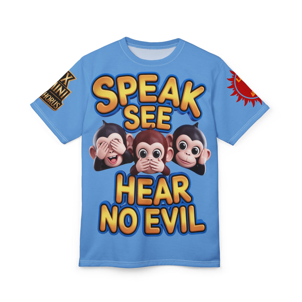 T-Shirt Speak See Hear No Evil Light Blue