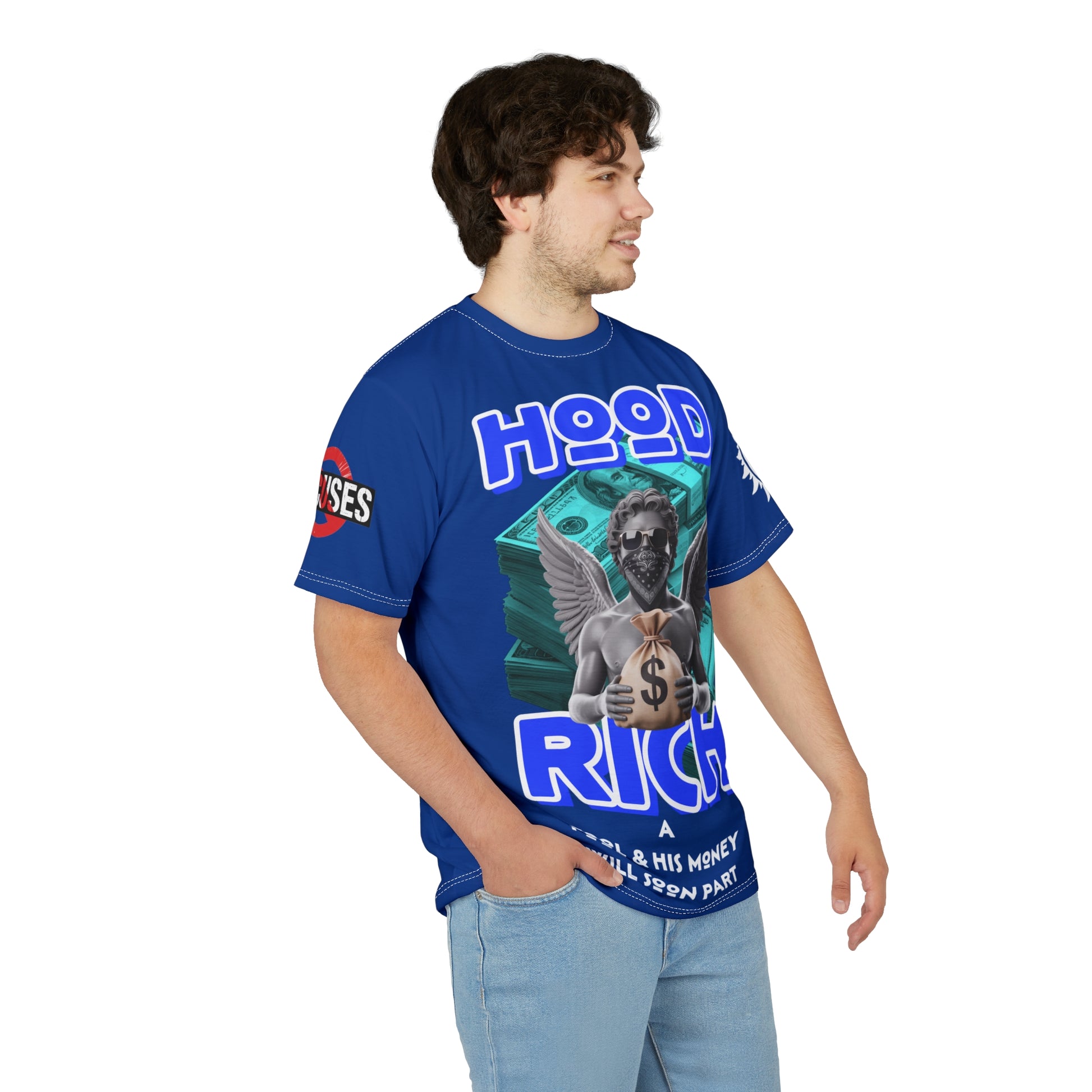 Hood Rich Graphic Tee LD&P APPAREL Blue
