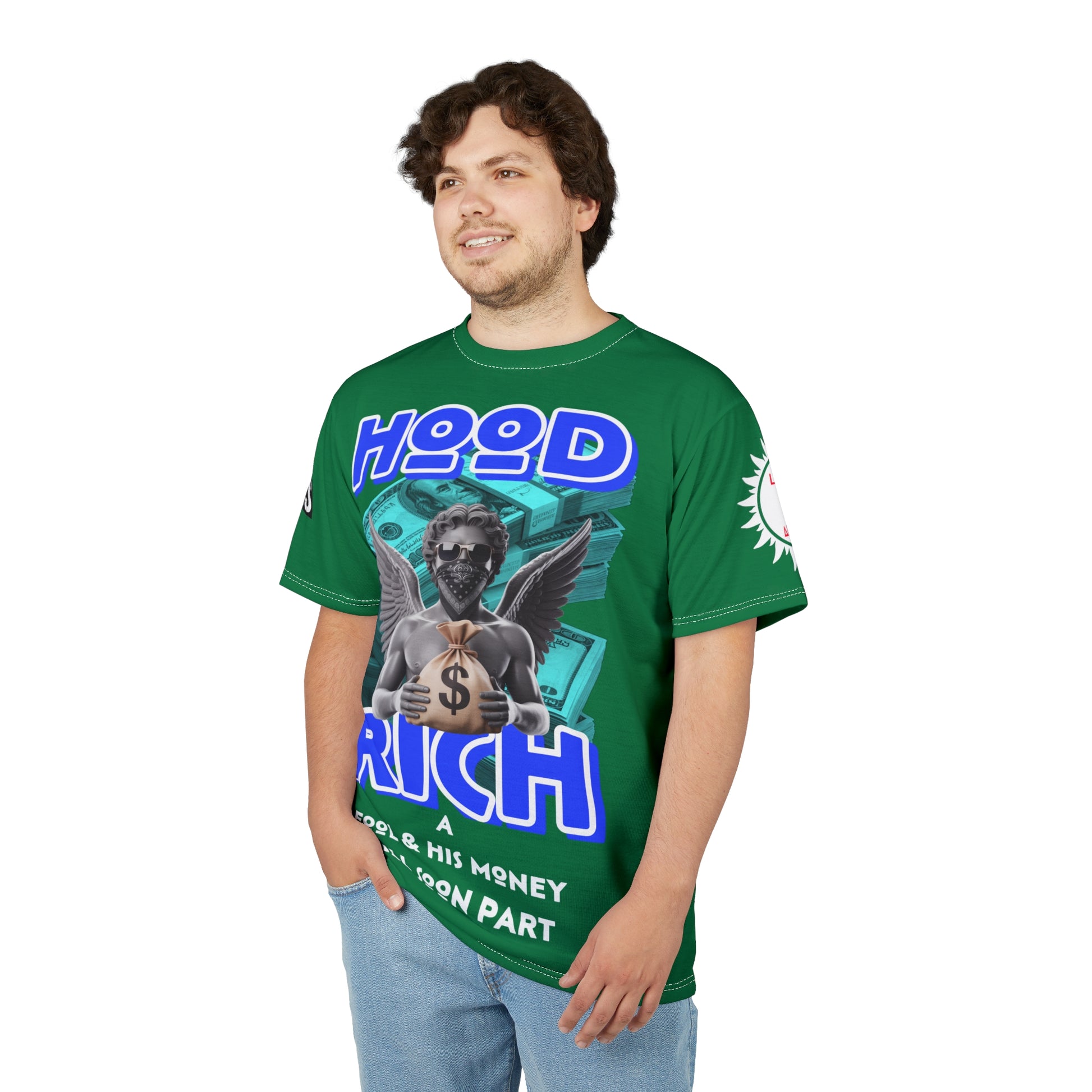 Hood Rich Graphic Tee LD&P APPAREL Green
