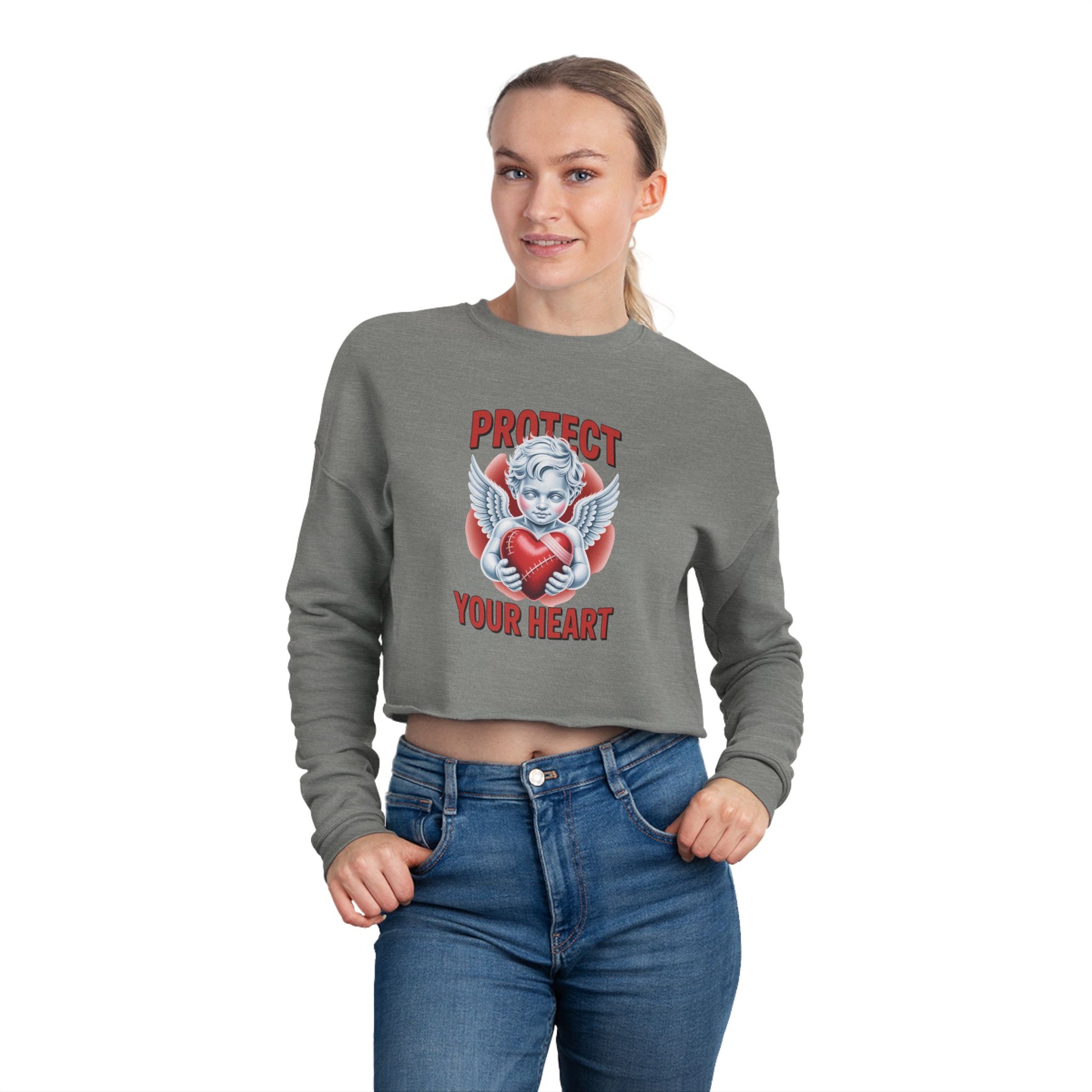 Cropped Sweatshirt - Protect Your Heart Design