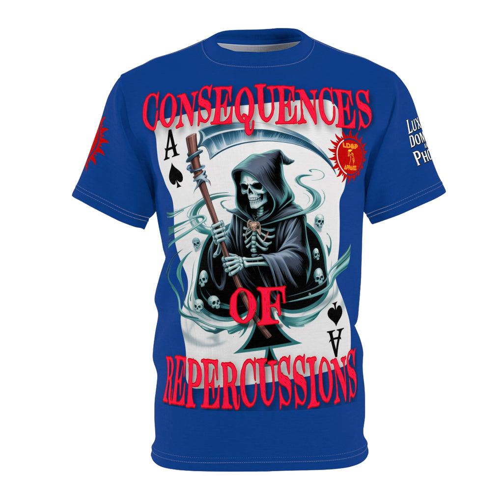 Consequences of Repercussions Graphic Shirt LD&P APPAREL Blue