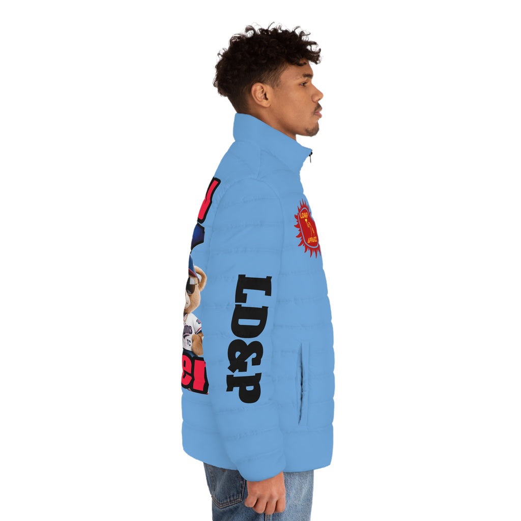 Puffer Jacket Hoodie - Twin City HUSTLER LD&P APPAREL DESIGN light blue
