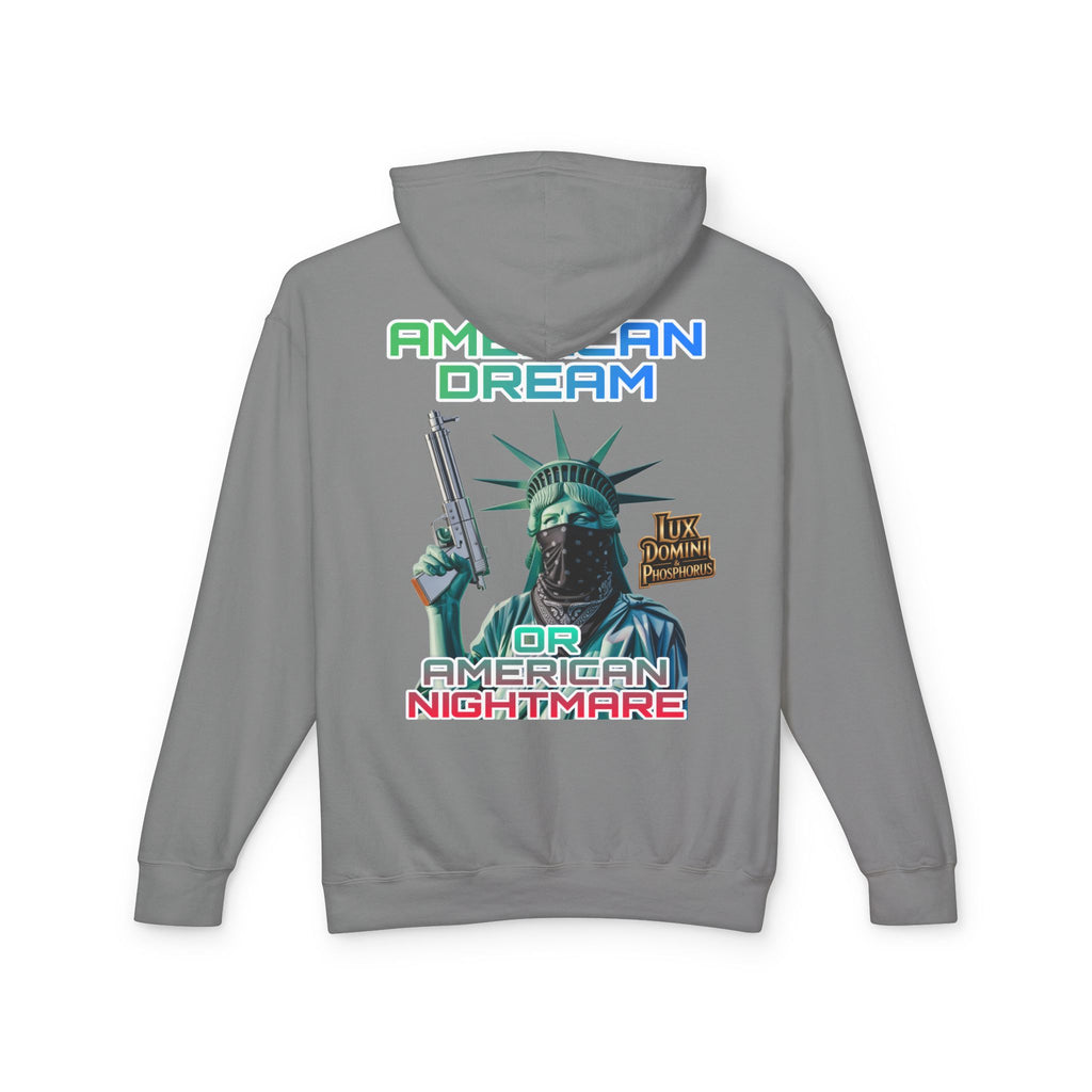 Lightweight Hooded Sweatshirt - American Dream or Nightmare Design