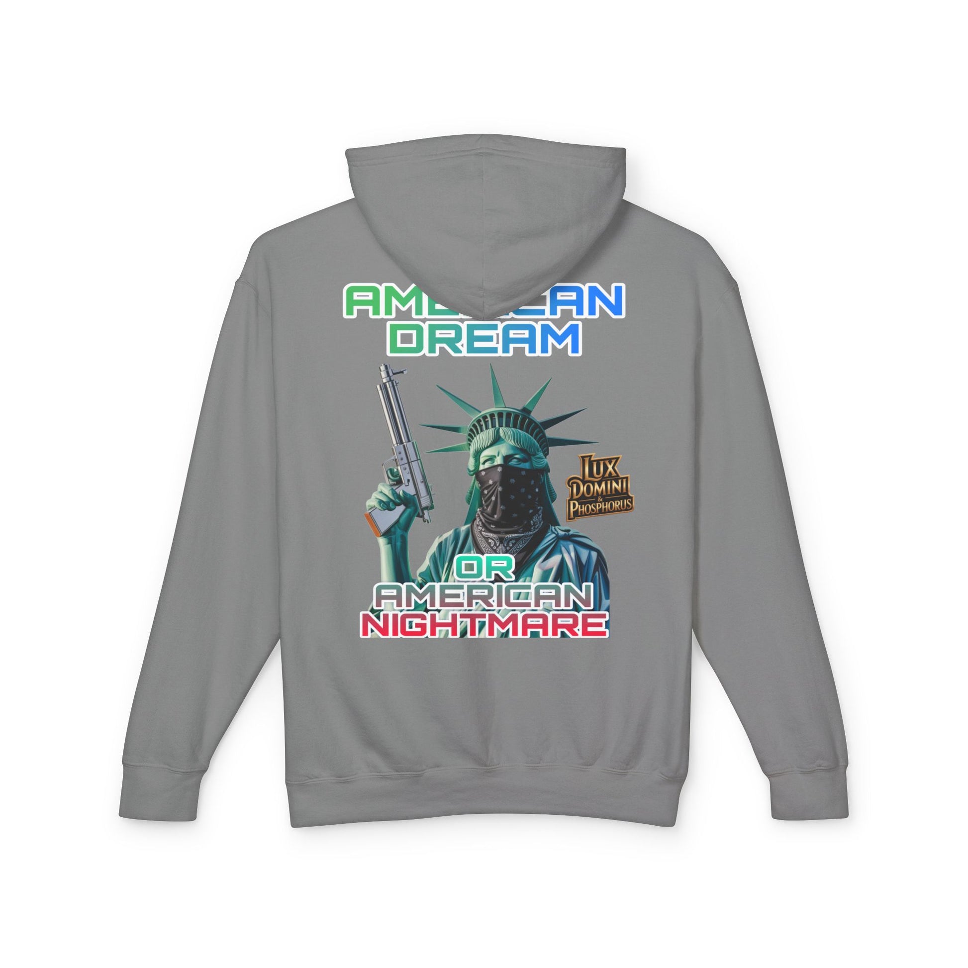 Lightweight Hooded Sweatshirt - American Dream or Nightmare Design